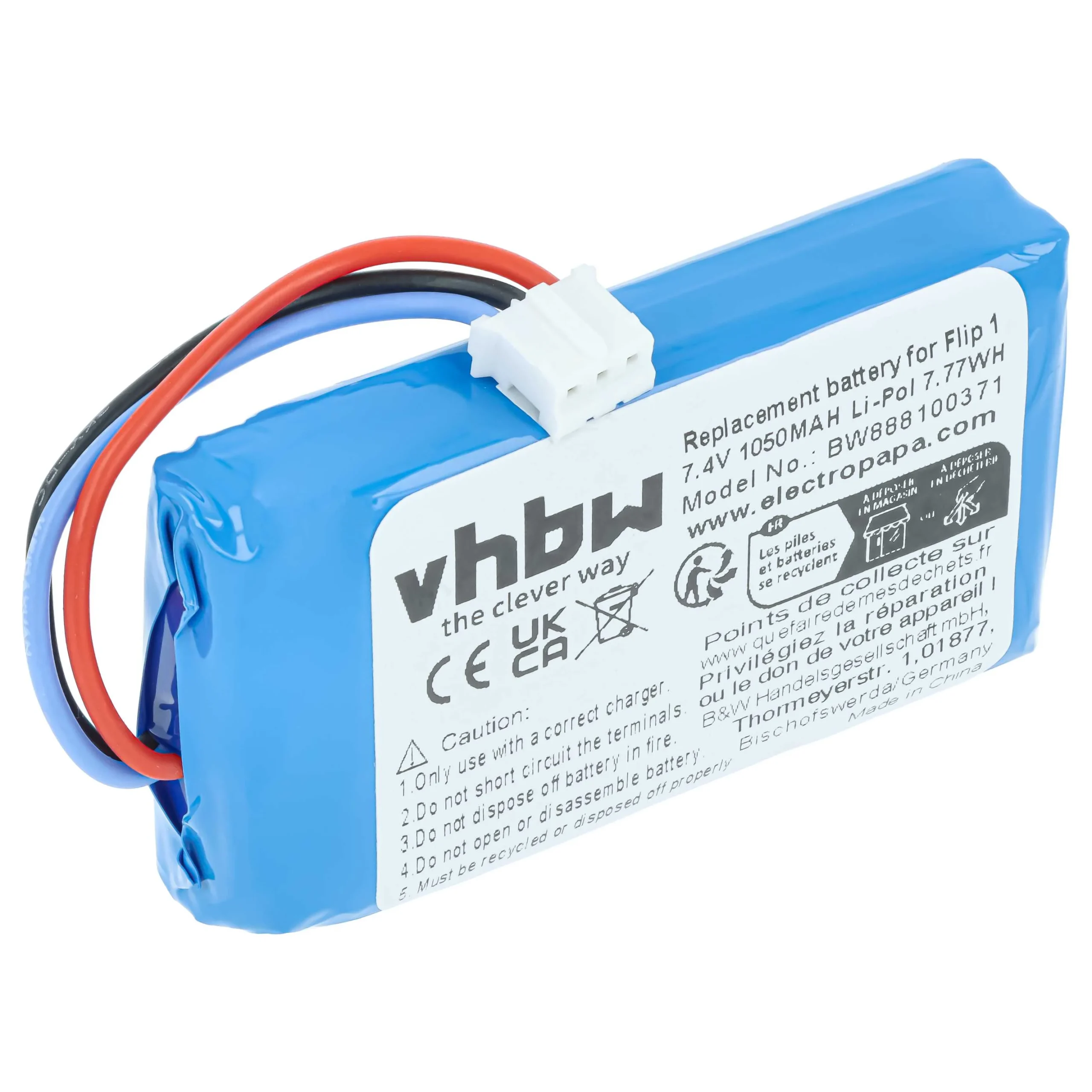 Batterie remplace JBL AEC653055-2S enceinte JBL - 1050mAh 7,4V Li-polymère