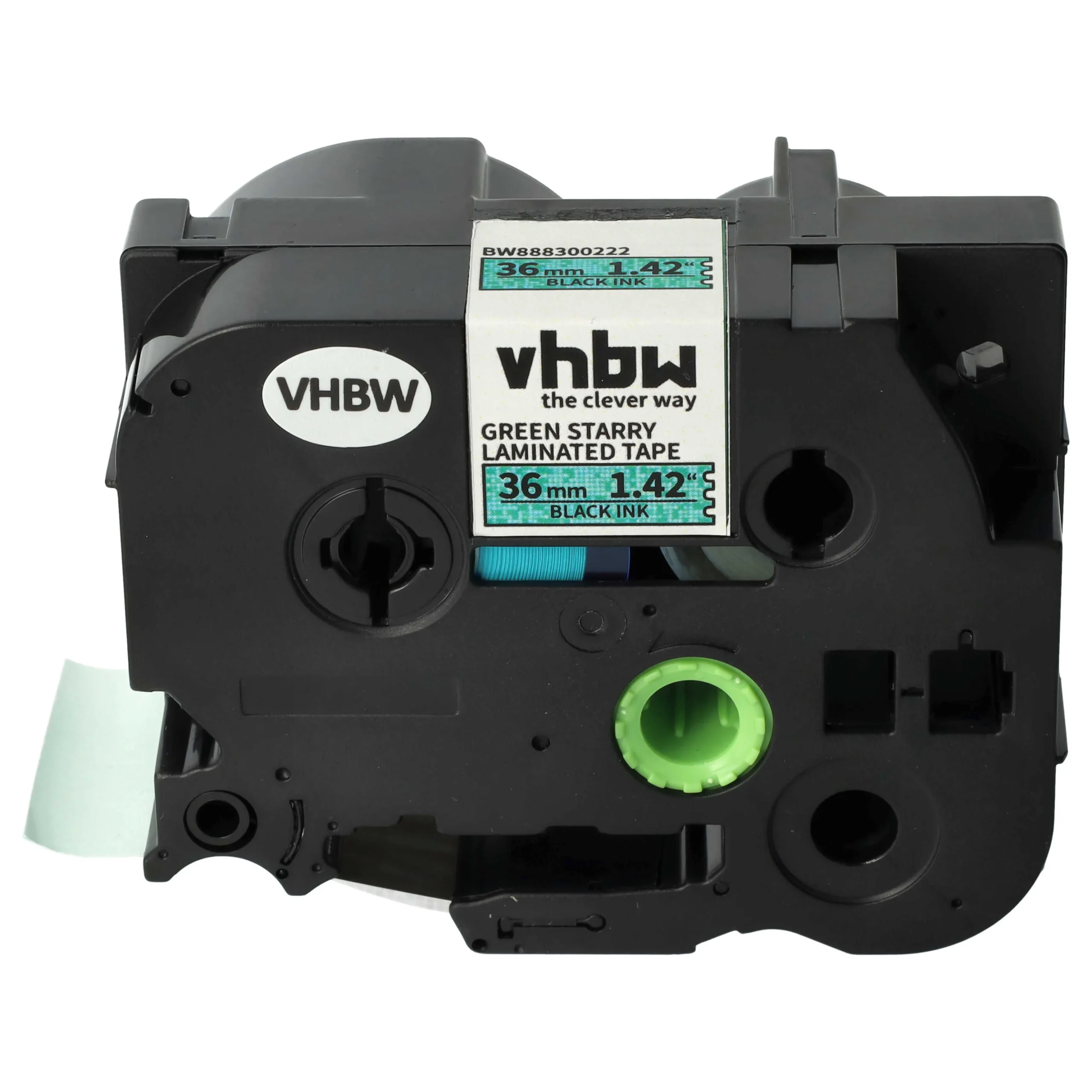 Cassette à ruban remplace Brother TZE-761L1 - 36mm lettrage Noir ruban Vert, plastique