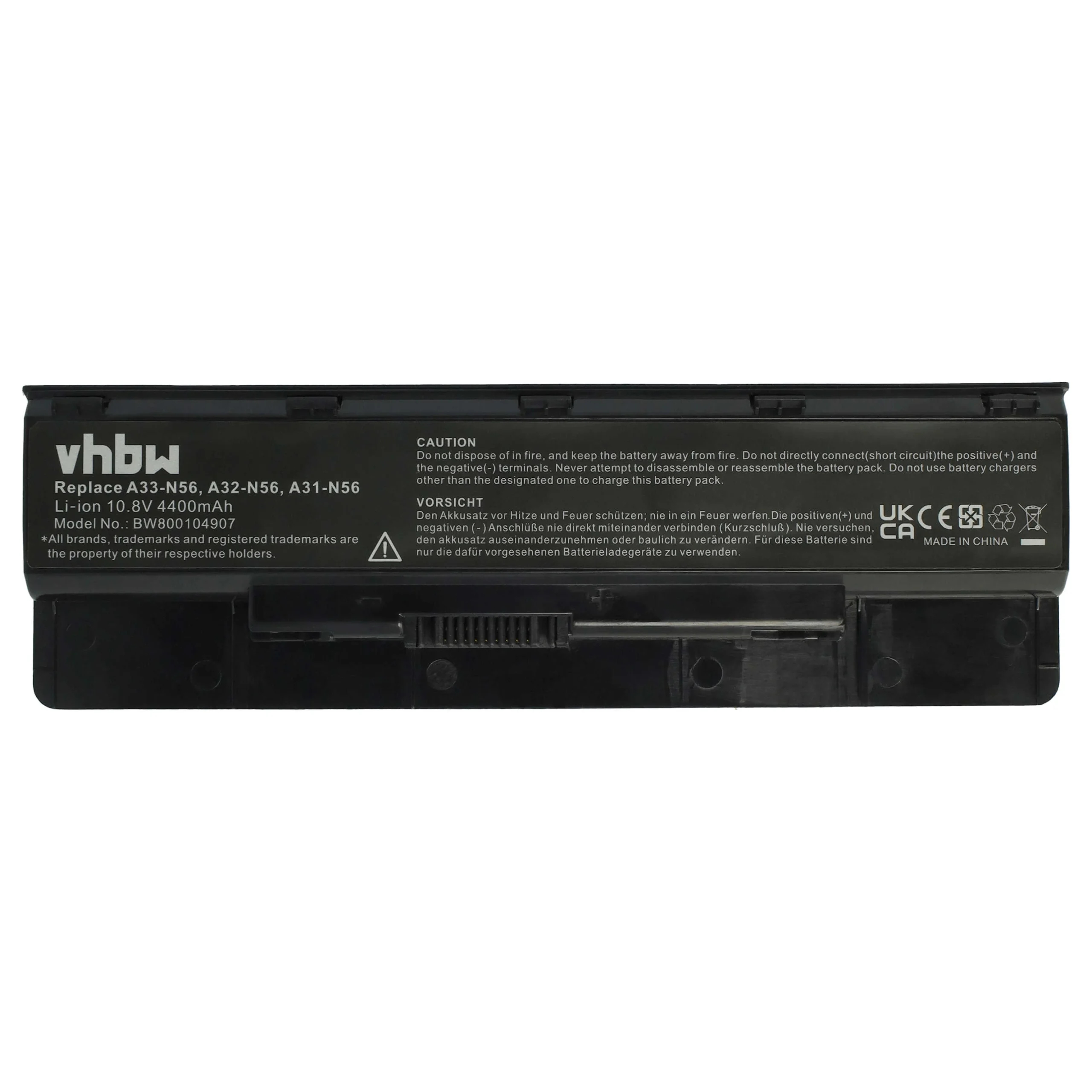 Batterie remplace Asus A32-N56, A31-N56, A33-N56 pour ordinateur portable Asus- 4400mAh 10,8V Li-ion, noir