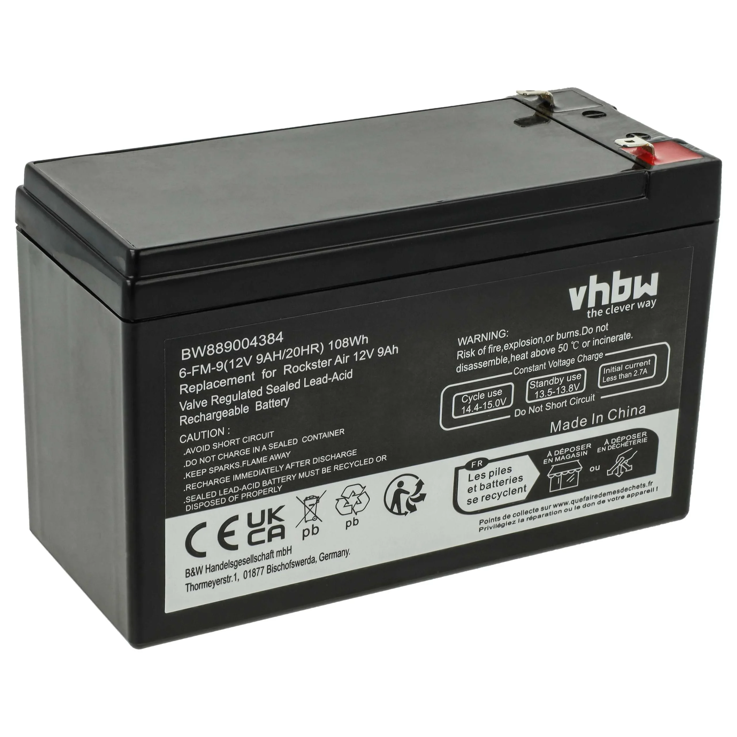 Batterie remplace Panasonic UP-VW1245P1, UP-RW1245P1 ASI - 9000mAh 12V AGM