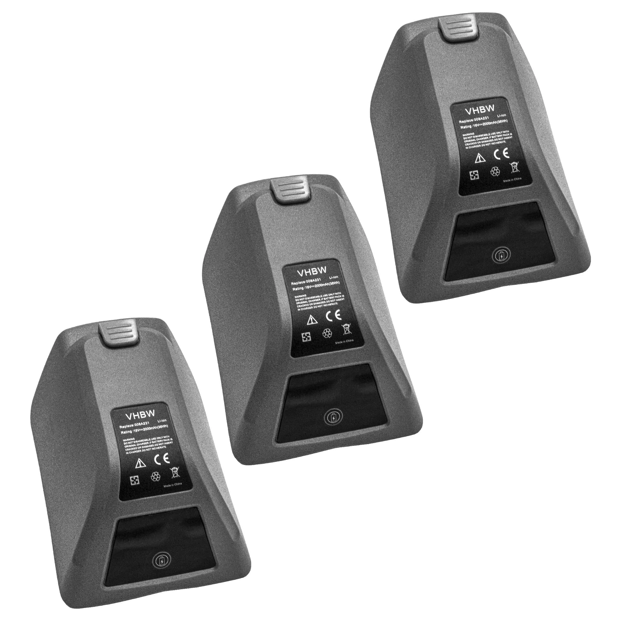 Batterie (3 pcs.) remplace Gardena 008A231 outil électrique Gardena - 2000mAh 18V Li-ion