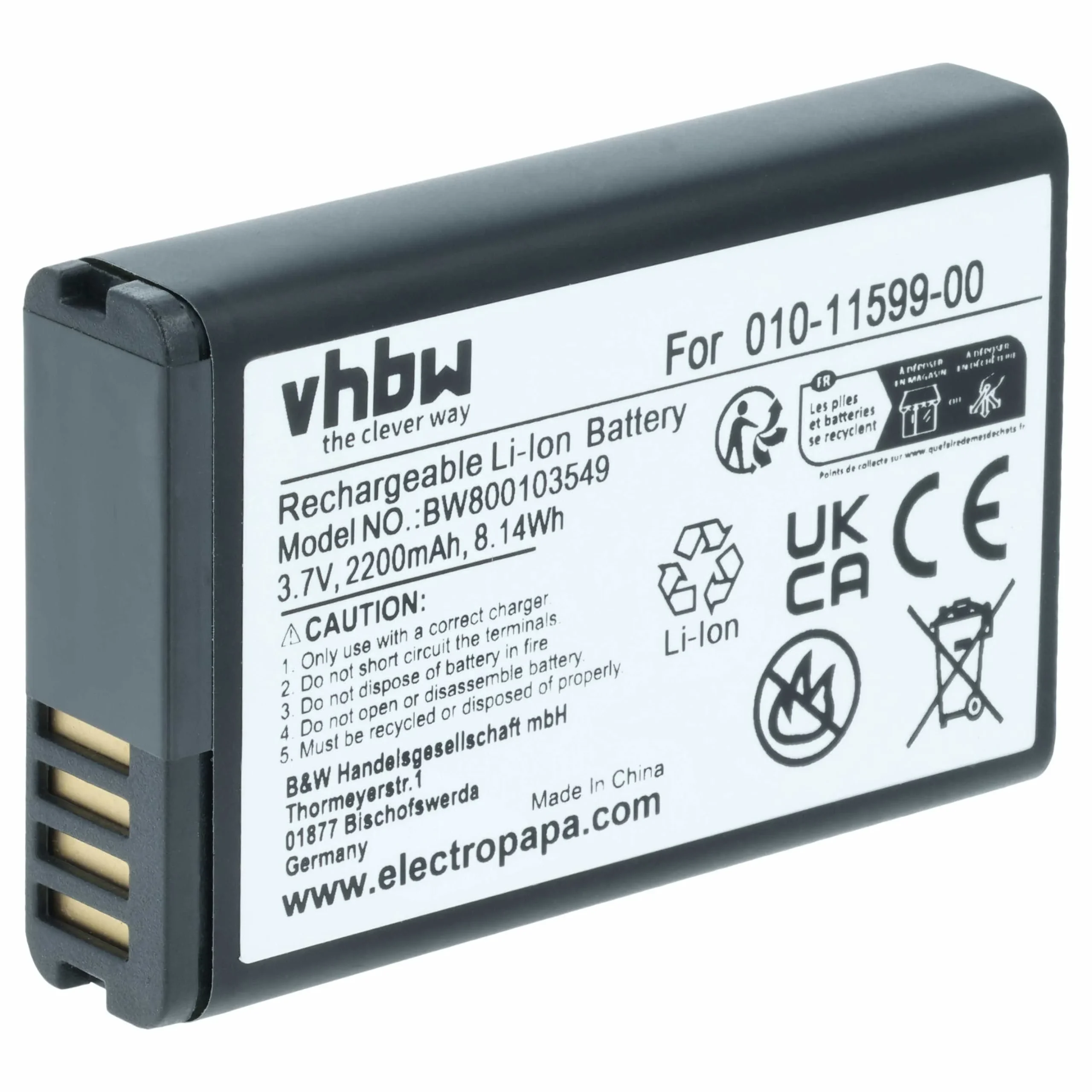 Batterie remplace Garmin 361-00053-00 pour navigation GPS Garmin - 2200mAh 3,7V Li-ion