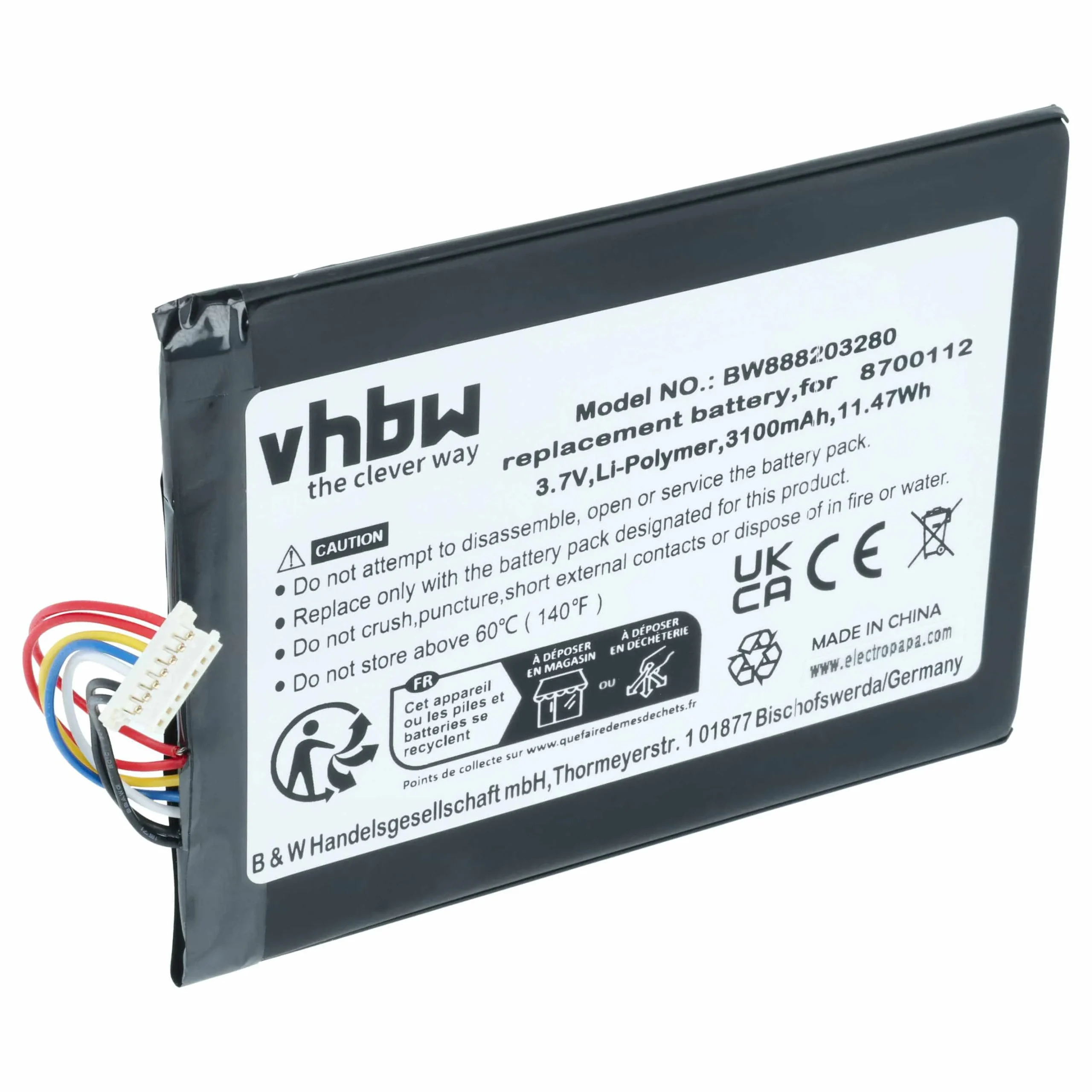 Batterie remplace Bang & Olufsen 8700112 enceinte Bang & Olufsen - 3100mAh 3,7V Li-polymère
