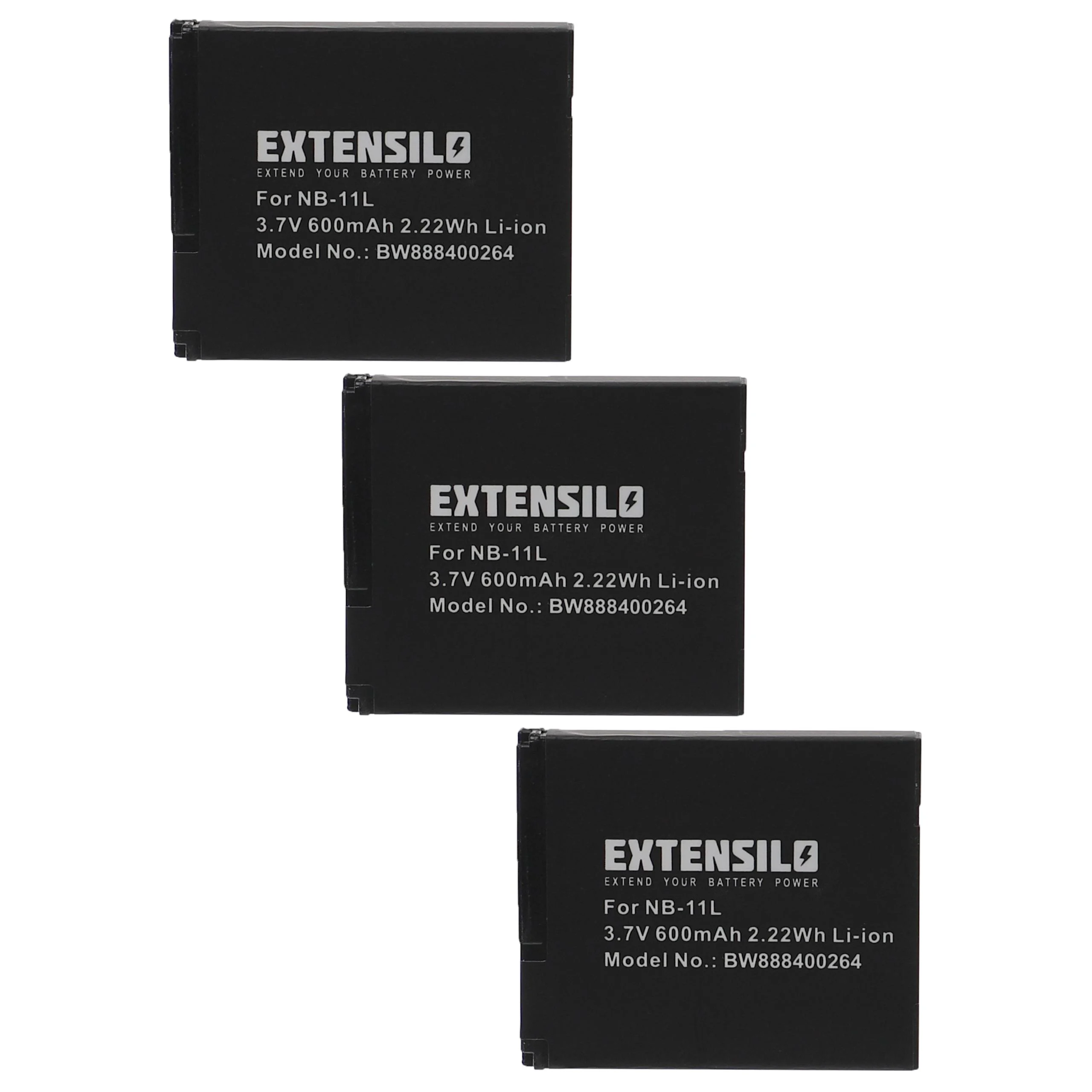 3x Batteries remplace Canon NB-11LH, NB-11L pour appareil photo Canon- 600mAh 3,7V Li-ion