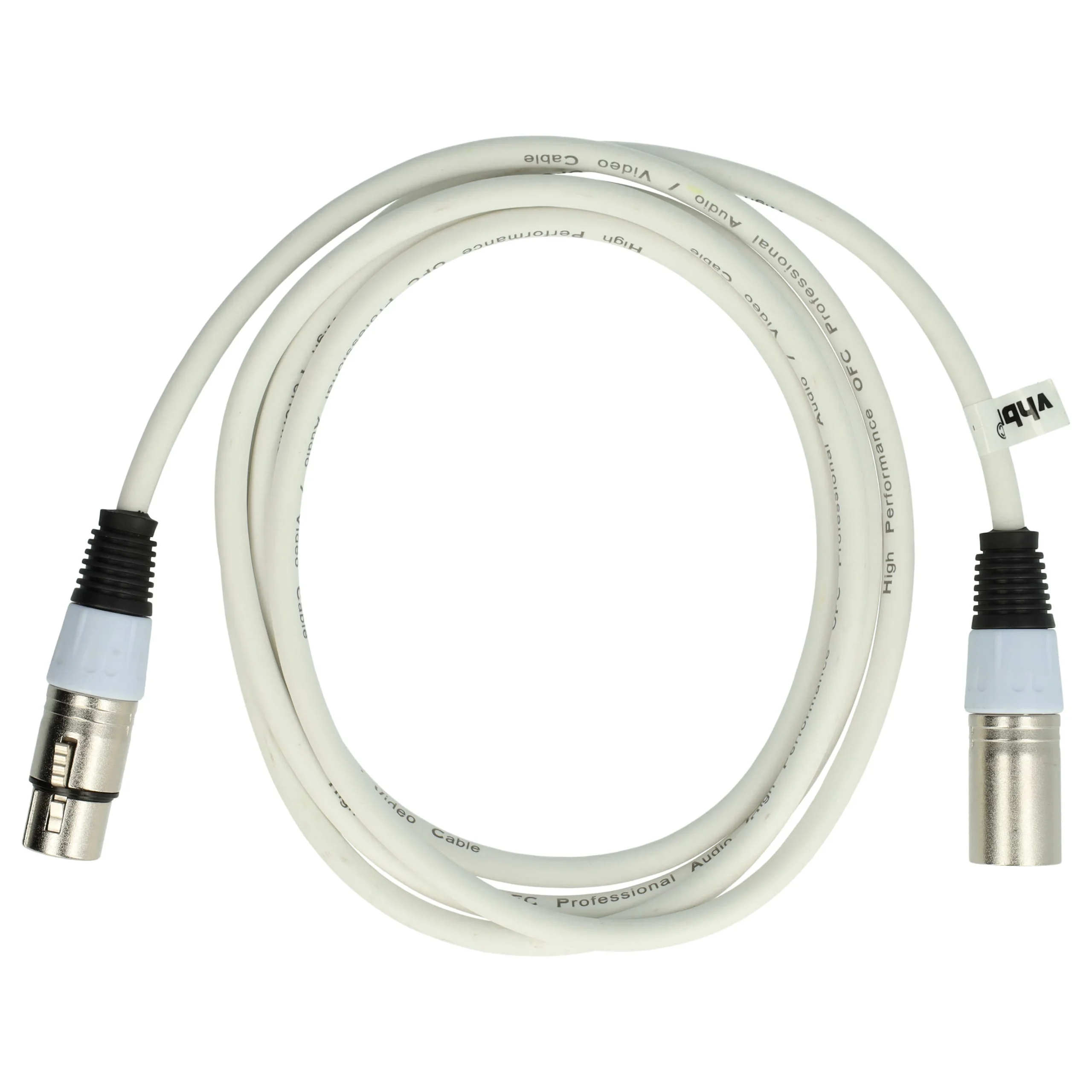 Câble DMX pour projecteur, équipement d'éclairage - prise XLR vers fiche XLR, 3 broches, 200 cm, blanc