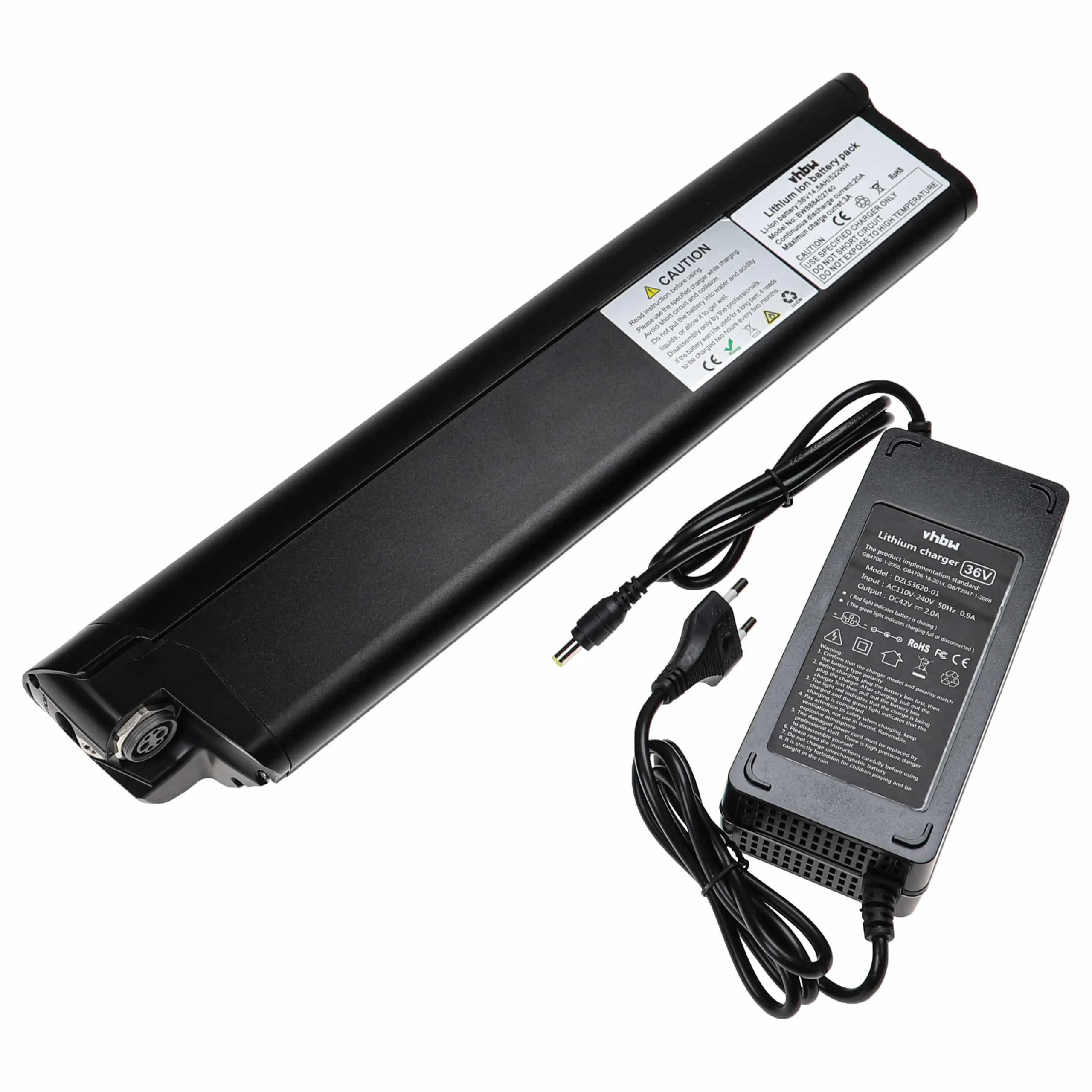 Batterie pour E-Bike Zündapp Z810 - 14,5Ah 36V Li-ion chargeur noir