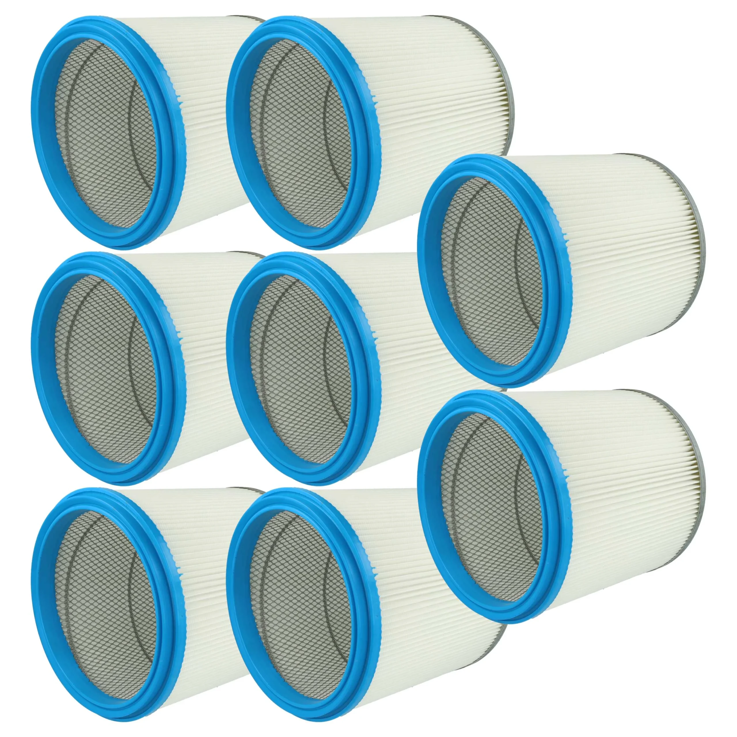 8x Filtre remplace Bosch 2607432008 pour aspirateur Bosch - Cartouche Filtre, blanc / argenté / bleu