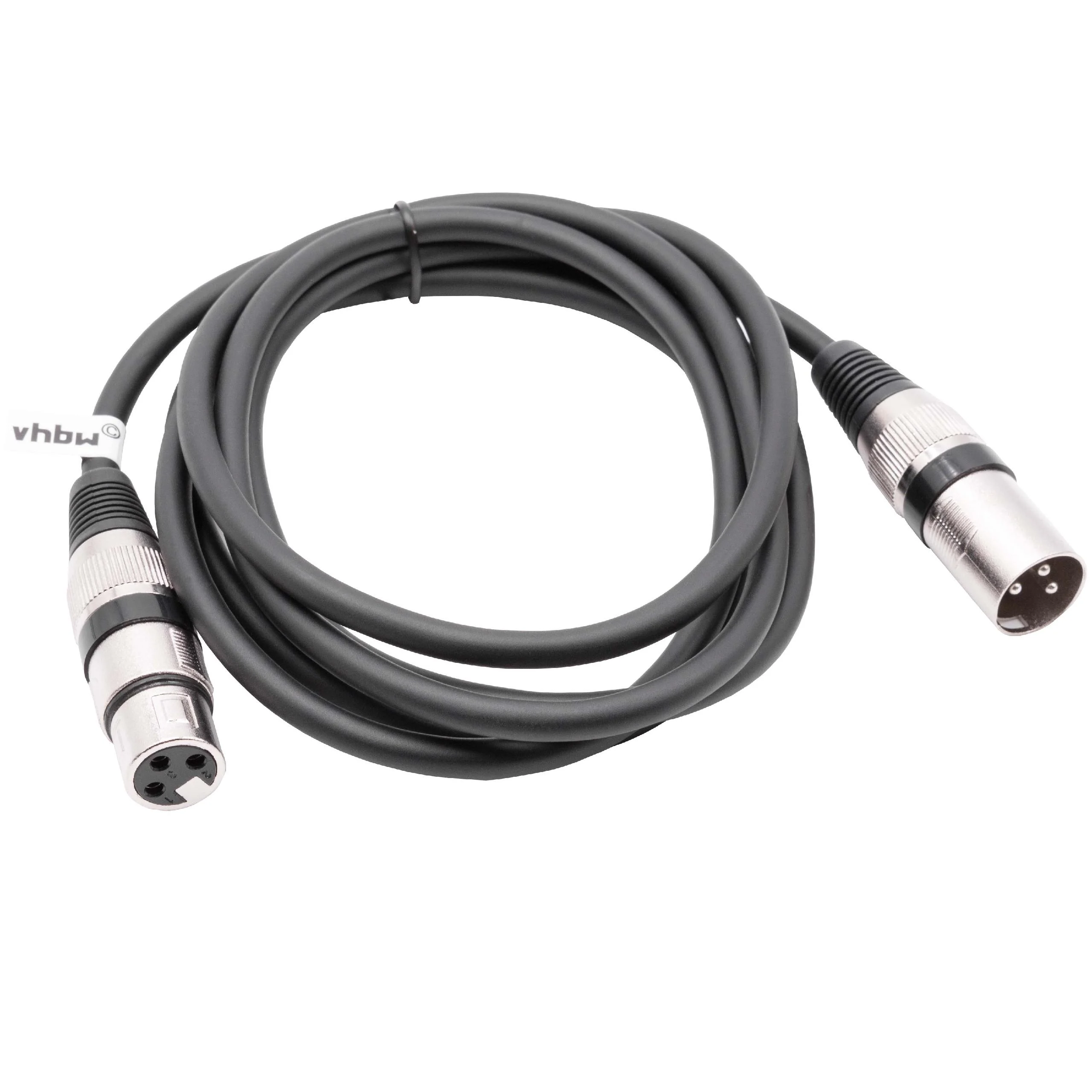 Câble DMX pour projecteur, équipement d'éclairage - prise XLR vers fiche XLR, 3 broches, 200 cm, noir