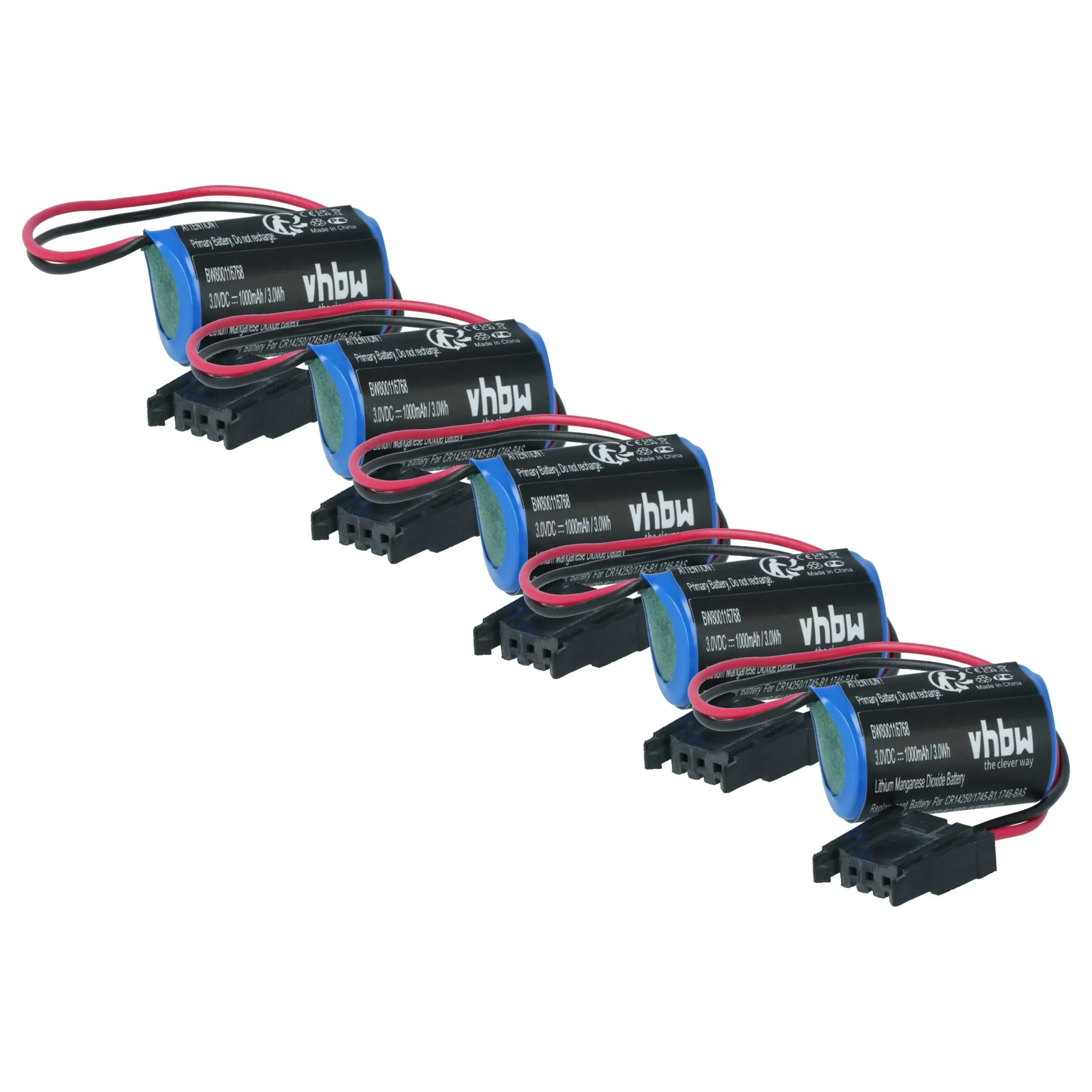 5x Batteries remplace Allen Bradley 1747-BA, 1746-BAS, 1745-B1 pour unité de contrôle - 1000mAh 3V Li-MnO2