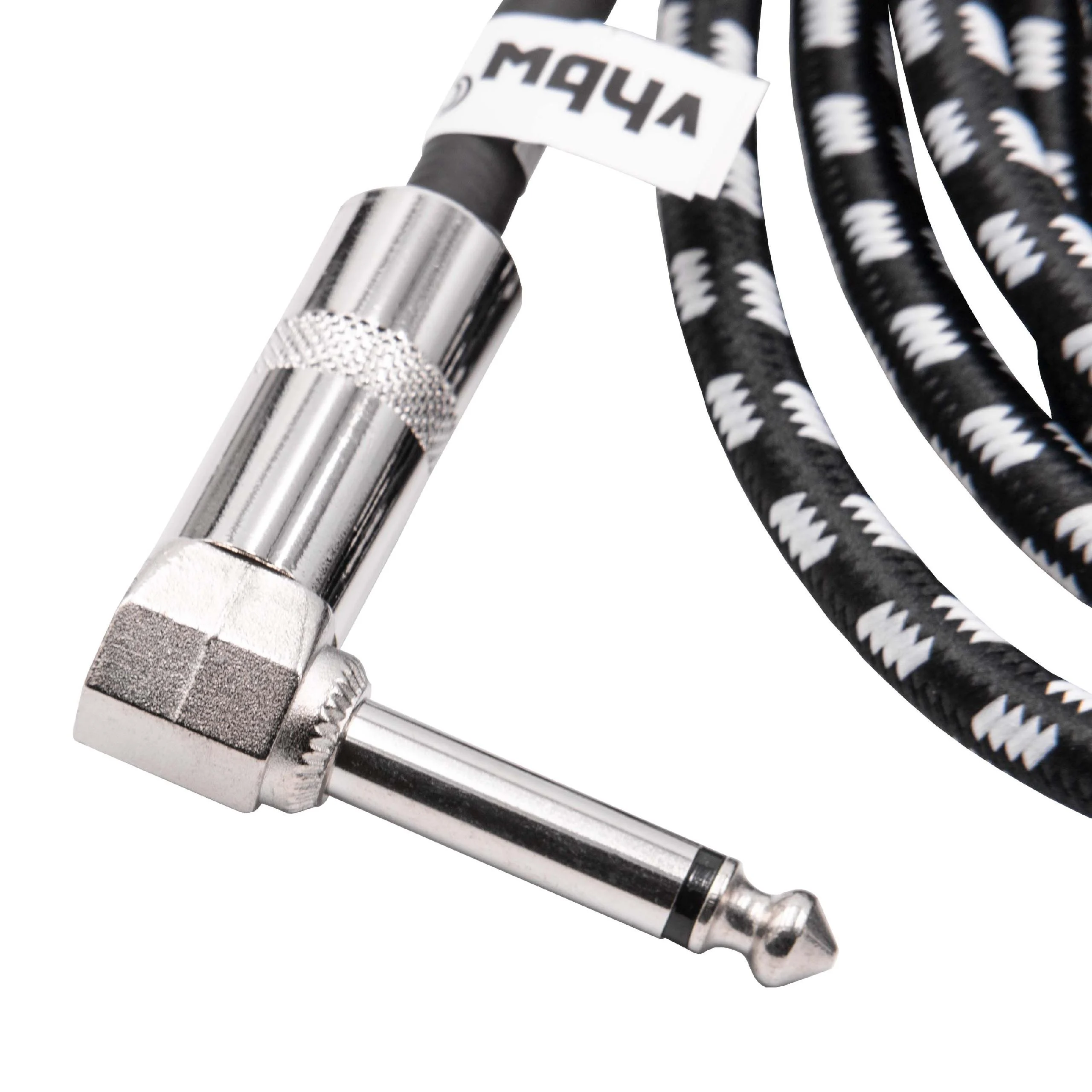 Câble audio pour guitare - Compatible avec les fiches audio 6,35 mm, 3 m, coudé, tressé
