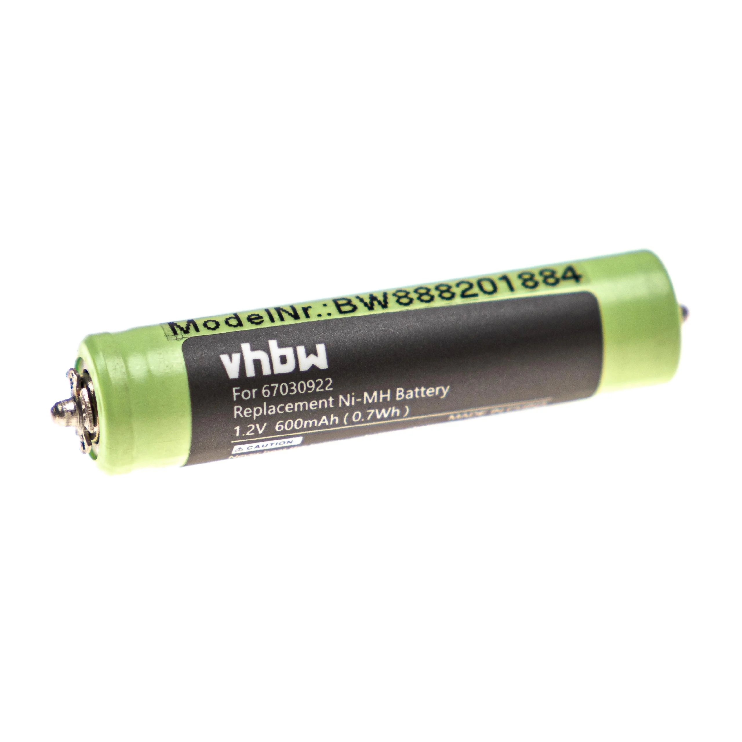 Batterie remplace Braun 7030922, 67030922, 1HR-4UC, 67030368 pour rasoir électrique Braun - 600mAh 1,2V NiMH