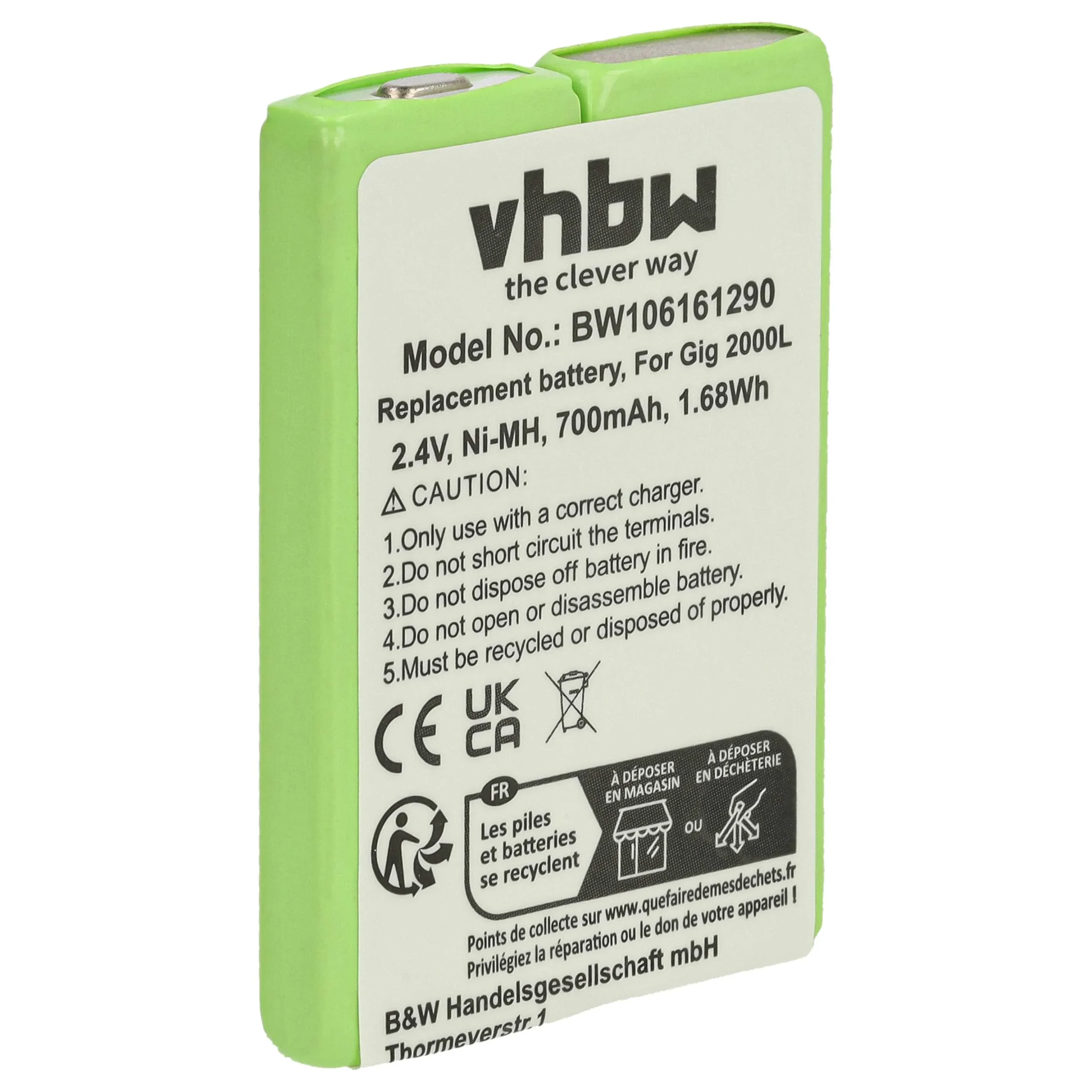 Batterie remplace 4506306, 4506.306, 8M2BZ, 7M2BZ pour téléphone Telekom / T-Sinus - 700mAh 2,4V NiMH