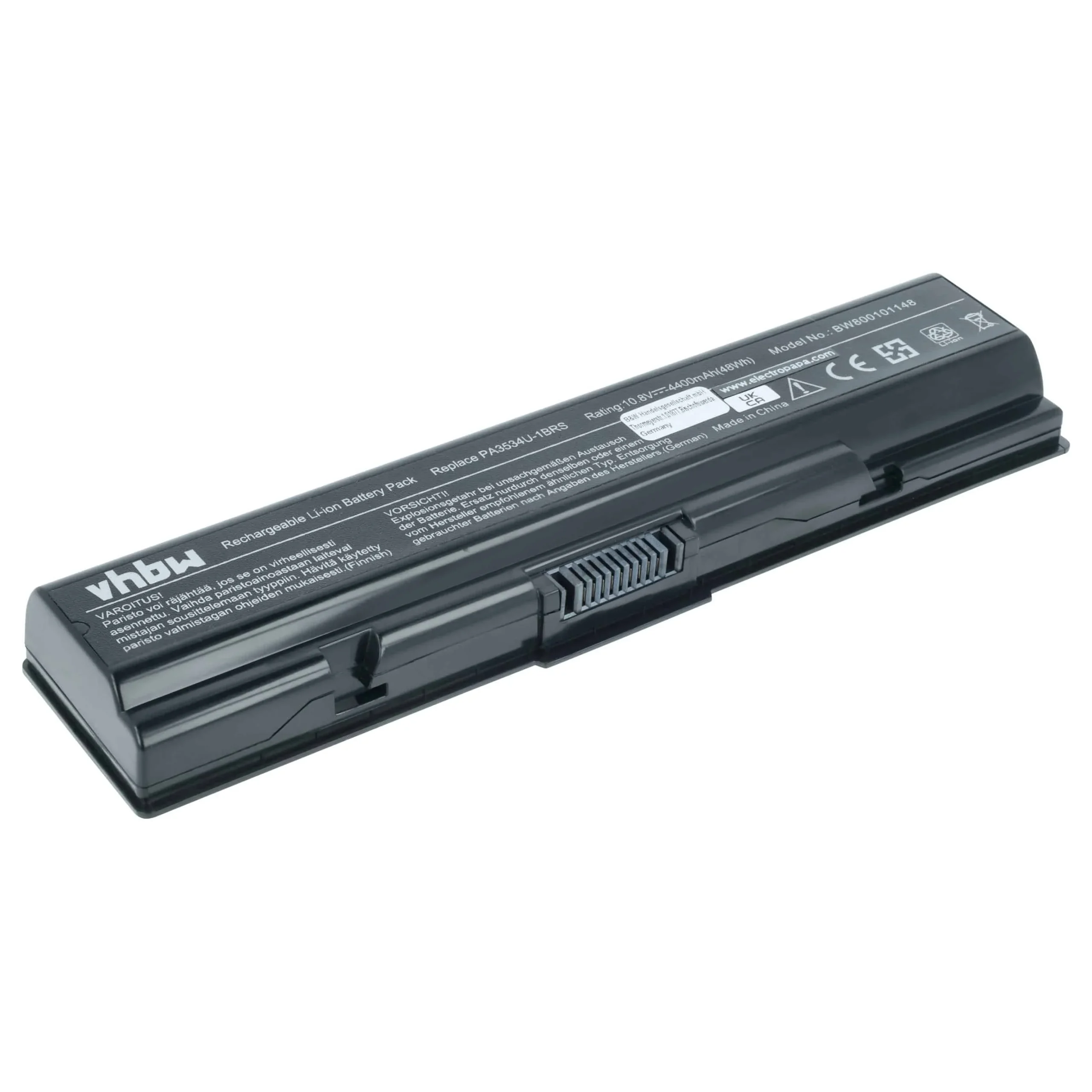 Batterie remplace Toshiba PA3533U-1BAS pour ordinateur portable Toshiba- 4400mAh 10,8V Li-ion, noir