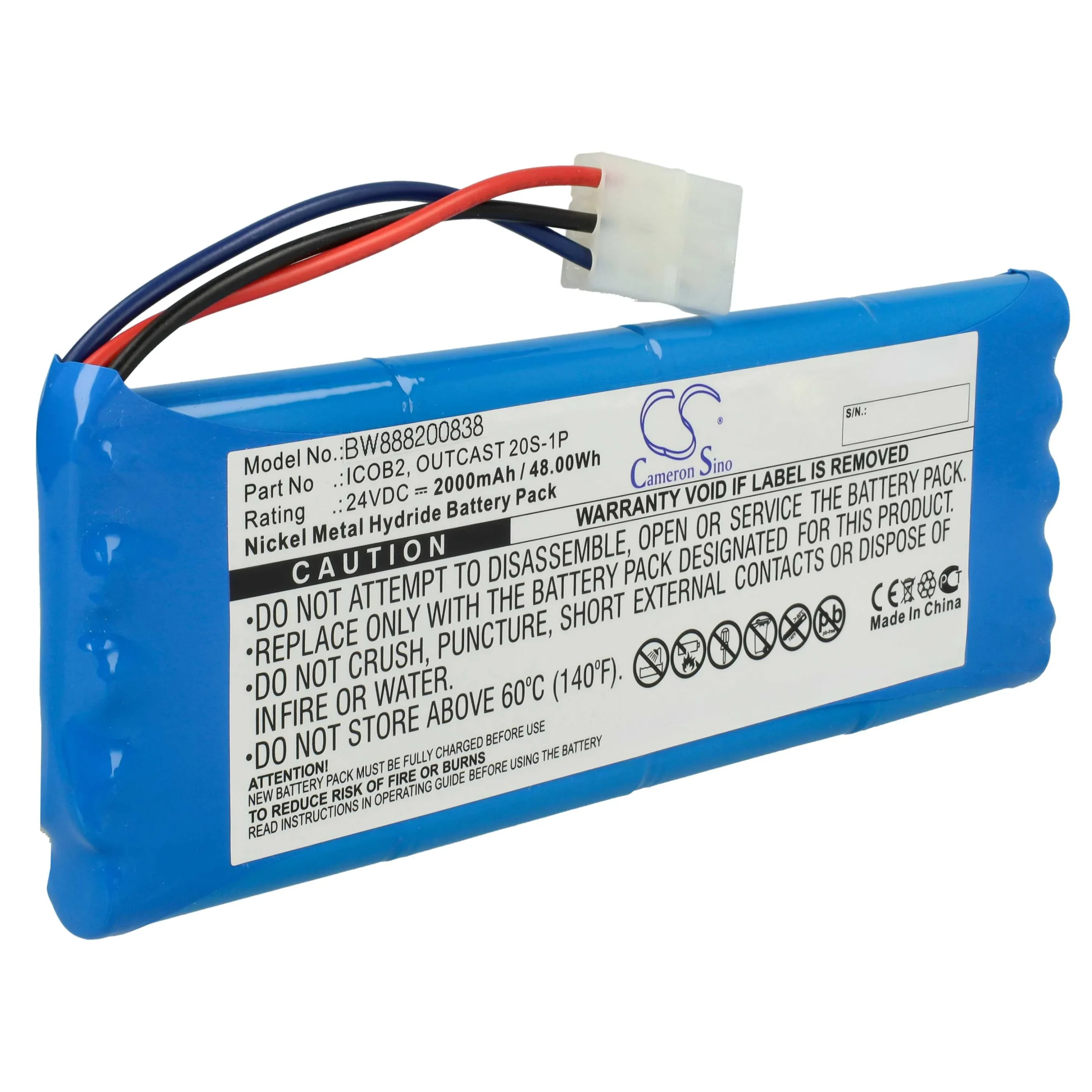Batterie remplace Soundcast 20S-1P, ICOB2 enceinte Soundcast - 2000mAh 24V NiMH