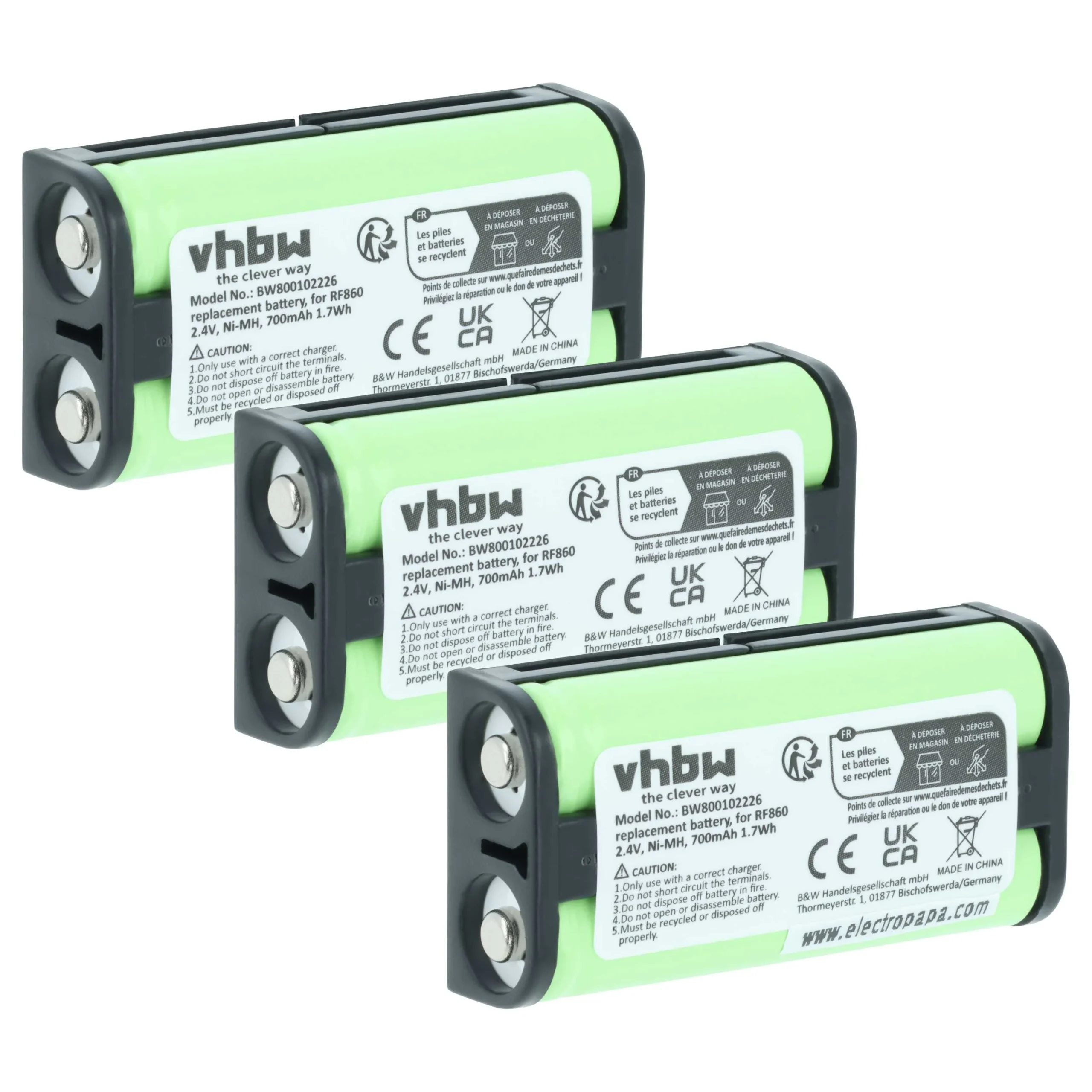 Batterie (3 pcs.) remplace Sony BP-HP550-11 casque audio Sony - 700mAh 2,4V NiMH