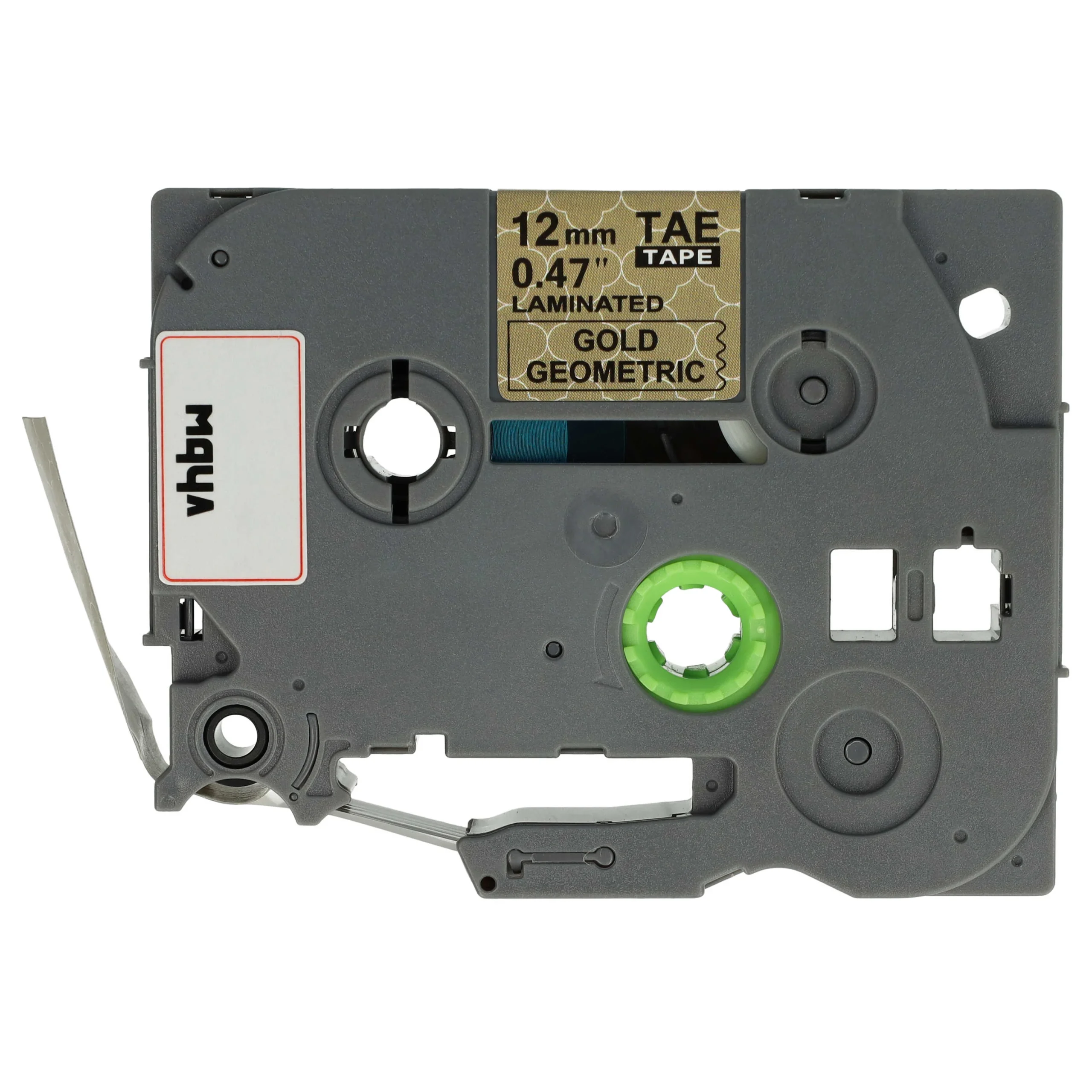 Cassette à ruban remplace Brother Tze-MPGG31 - 12mm lettrage Noir ruban Or (géométrique), plastique