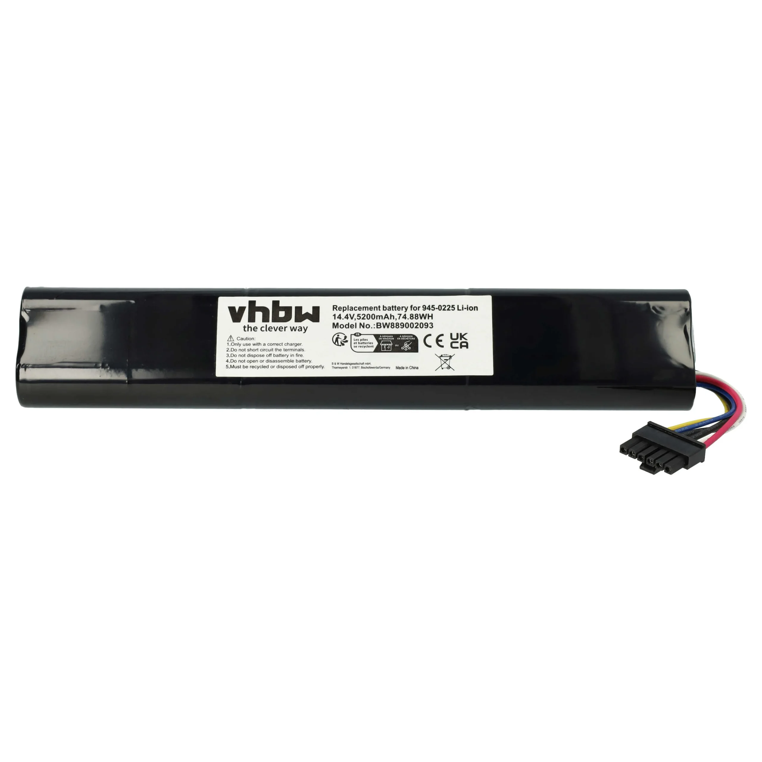 Batterie remplace Neato 205-0011, 205-0013, 4INR19/65-2 pour robot aspirateur Neato - 5200mAh 14,4V Li-ion