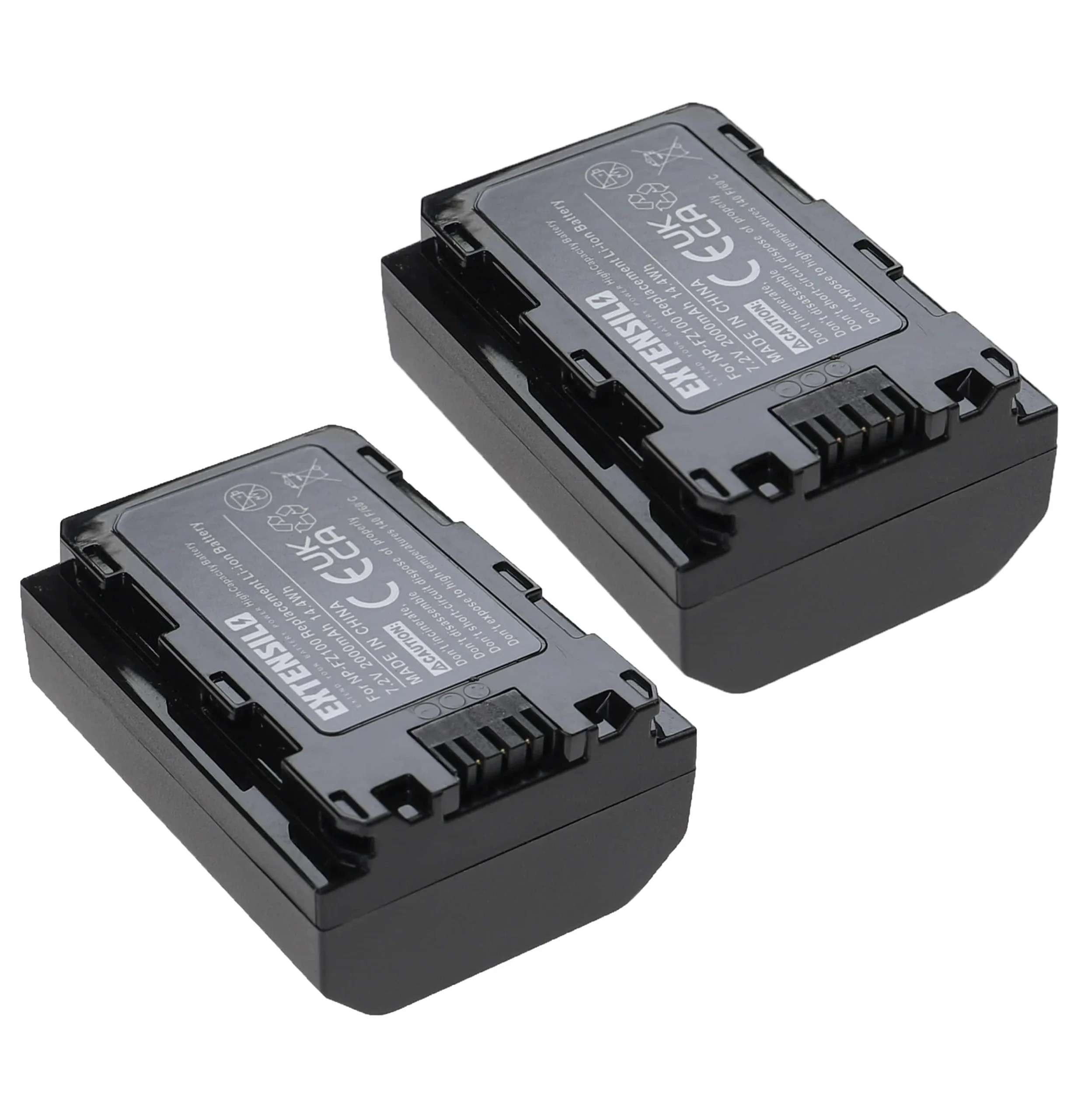 2x Batteries remplace Sony NP-FZ100 pour appareil photo Sony- 2000mAh 7,2V Li-ion