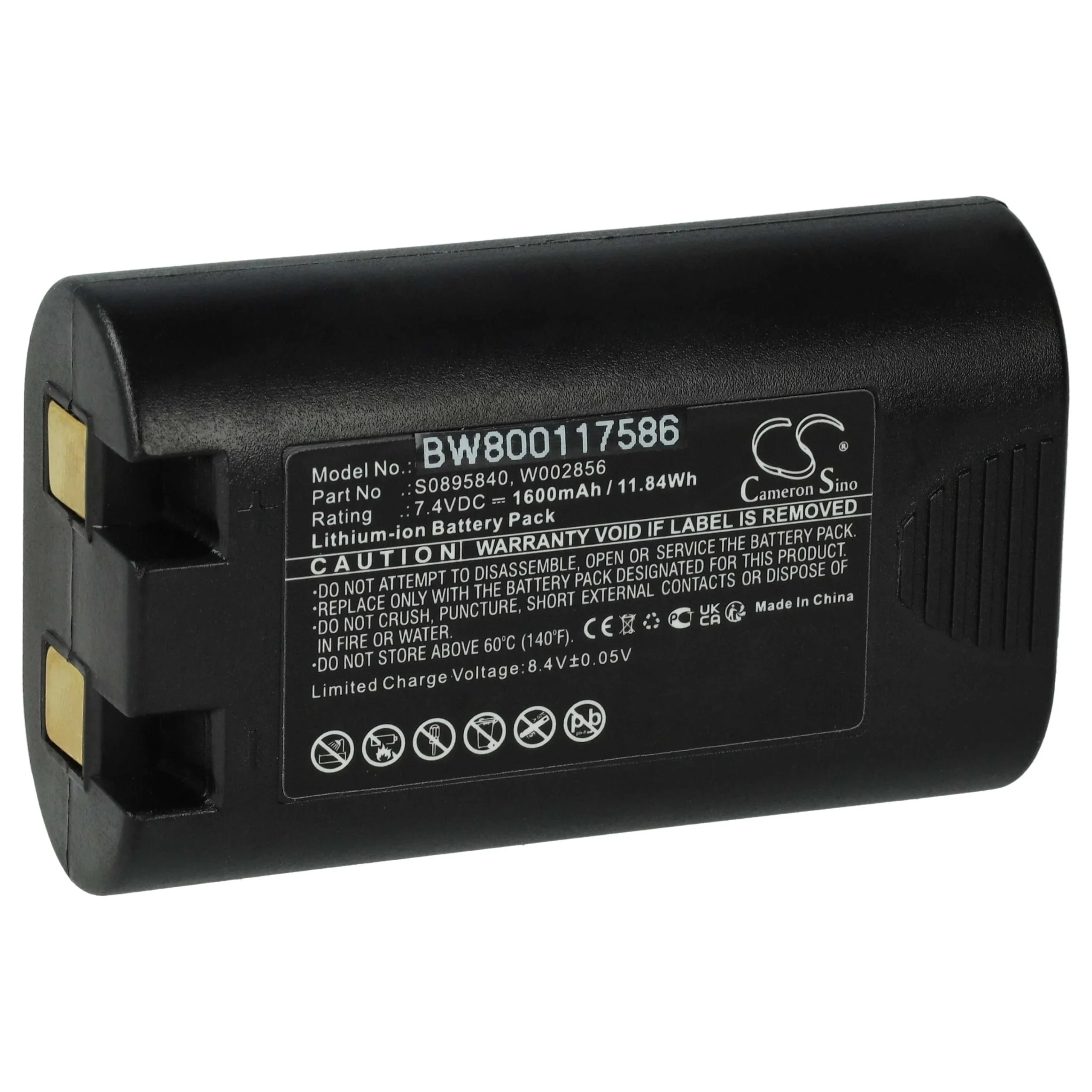 Batterie remplace 3M PL-200-BAT pour imprimante 3M - 1600mAh 7,4V Li-ion