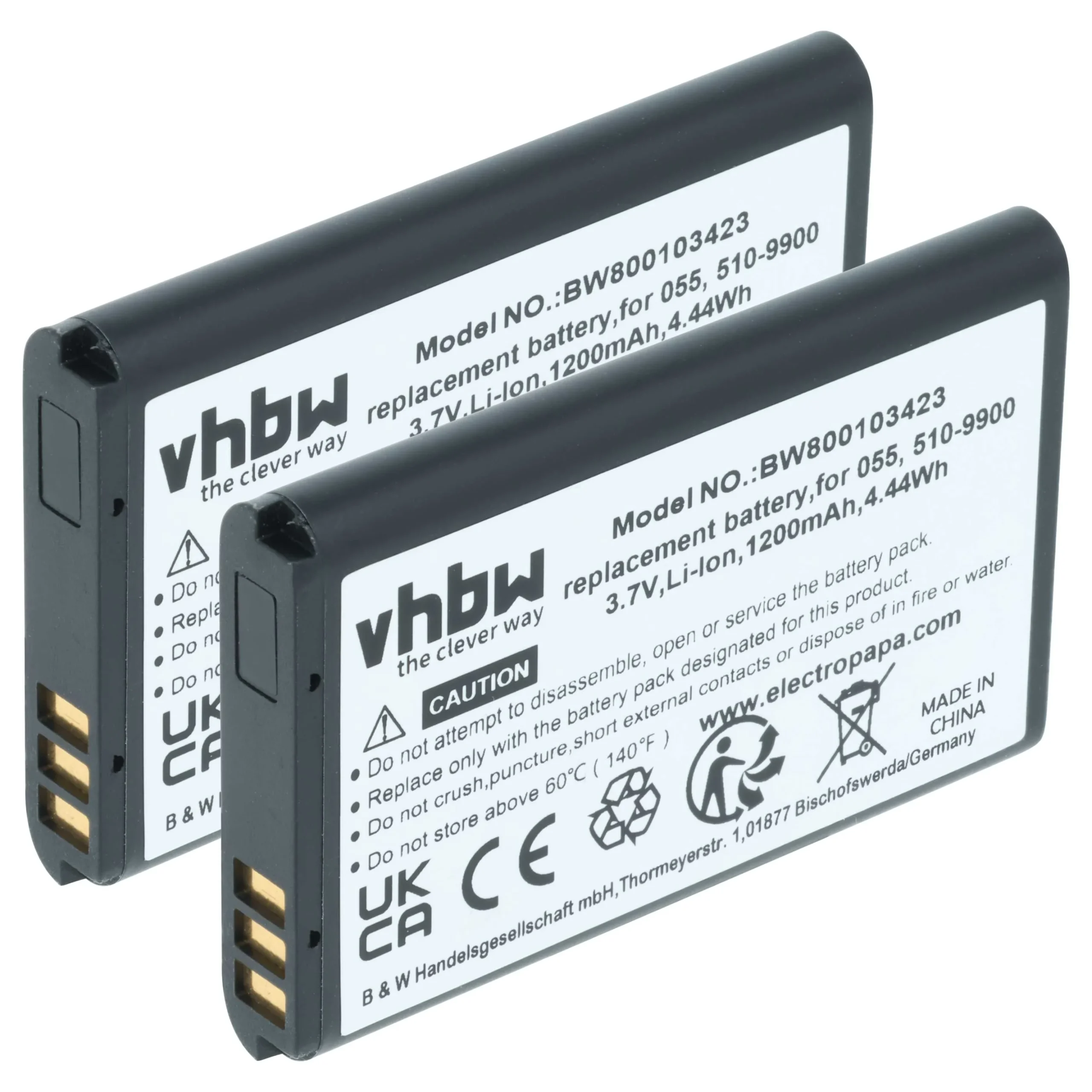 2x Batteries remplace Liquid Image 510-9900, 055 pour caméscope Liquid Image- 1200mAh 3,7V Li-ion