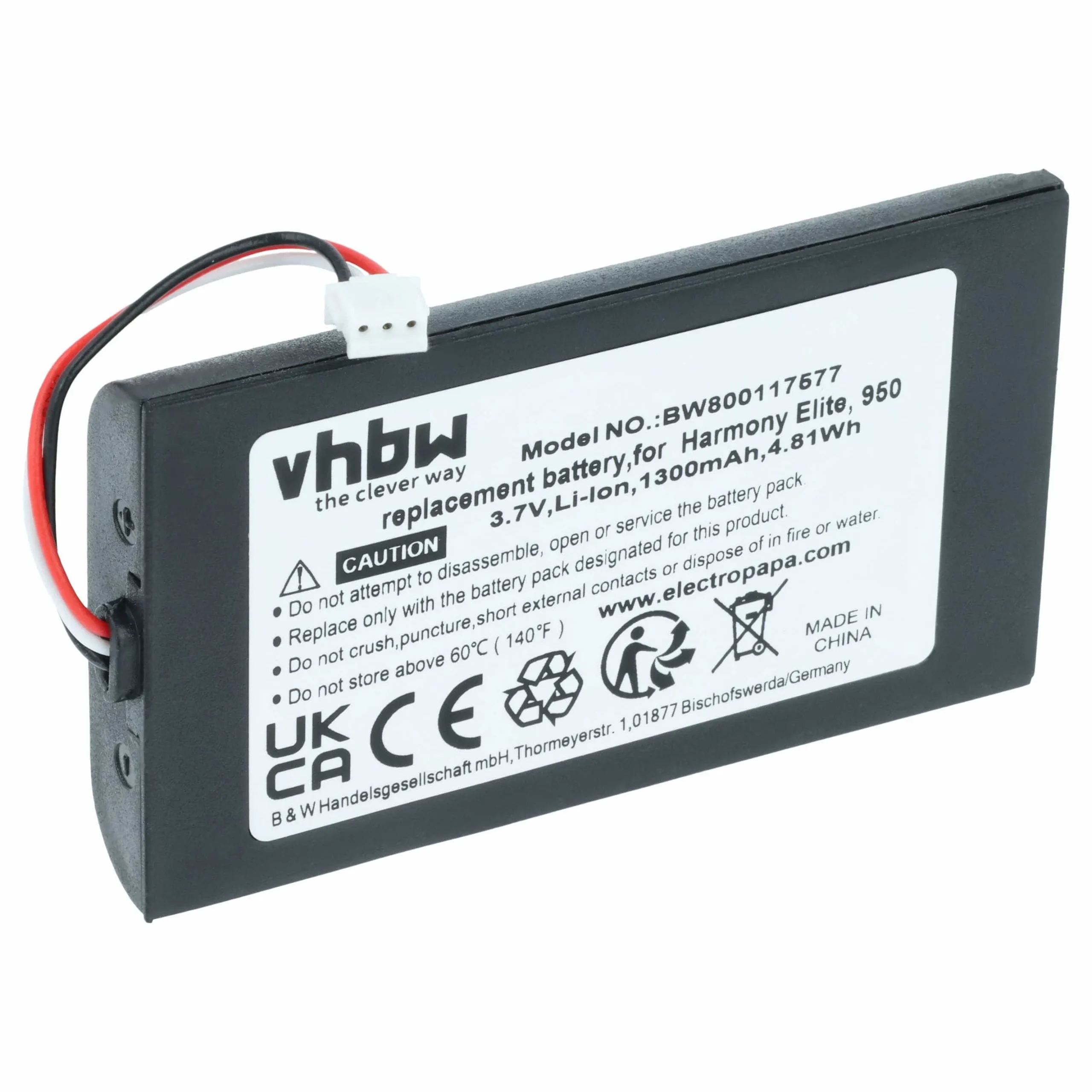 Batterie remplace Logitech 623158, 533-000128 pour télécommande Logitech- 1300mAh 3,7V Li-ion