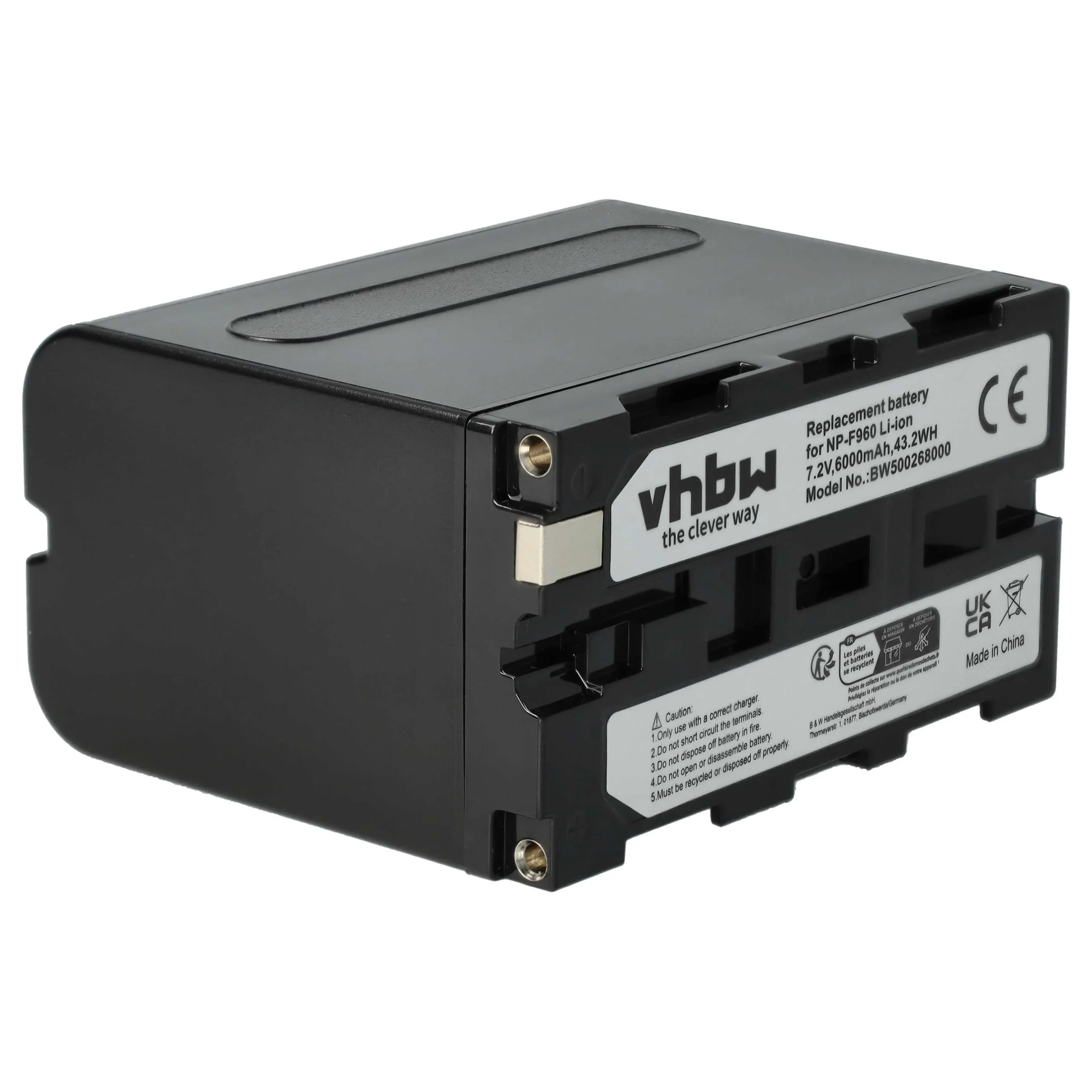 Batterie remplace Sony NP-F930, NP-F950, NP-F950/B, NP-F930/B pour caméscope Grundig- 6000mAh 7,2V Li-ion