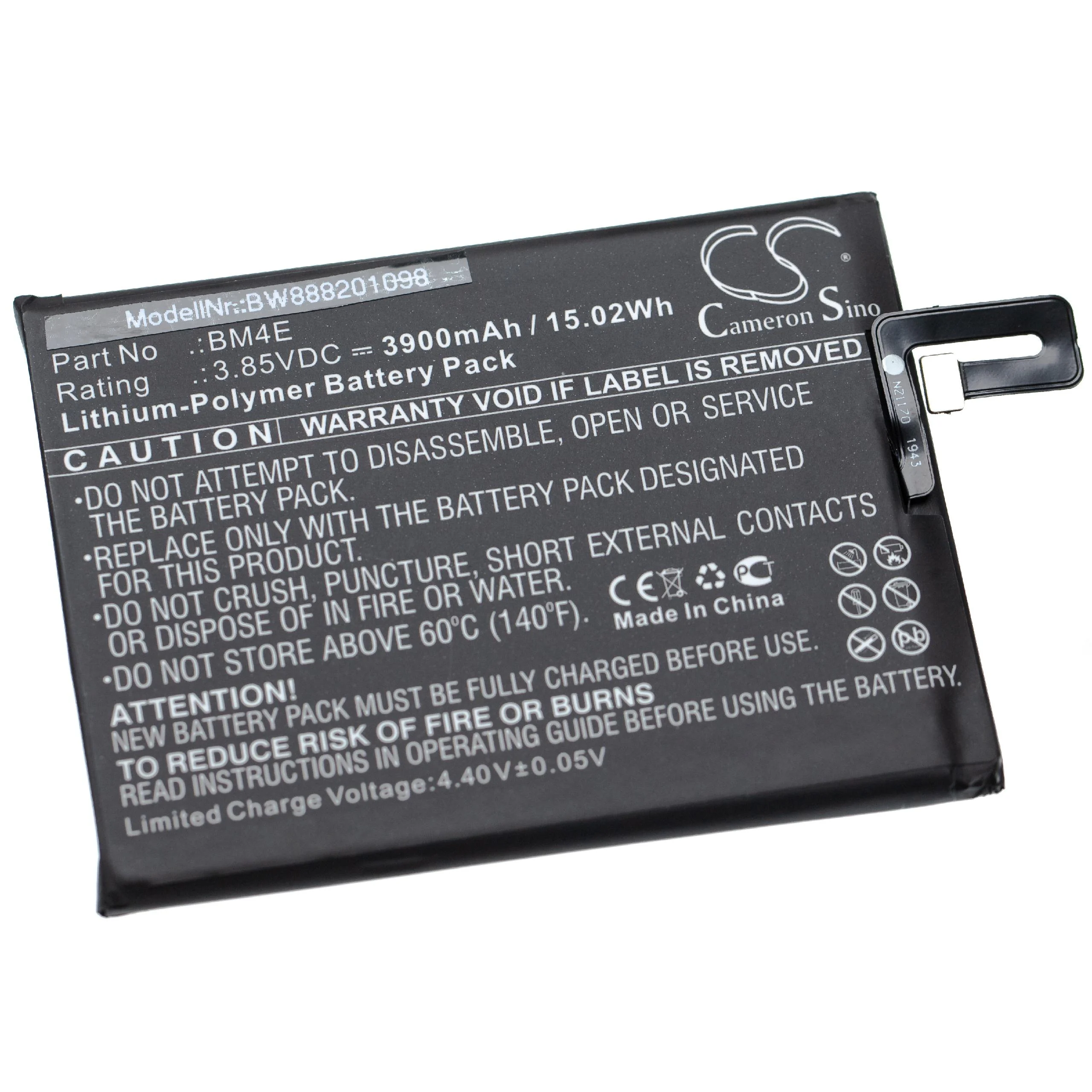 Batterie remplace Xiaomi / Pocophone BM4E téléphone portable Xiaomi - 3900mAh 3,85V Li-polymère