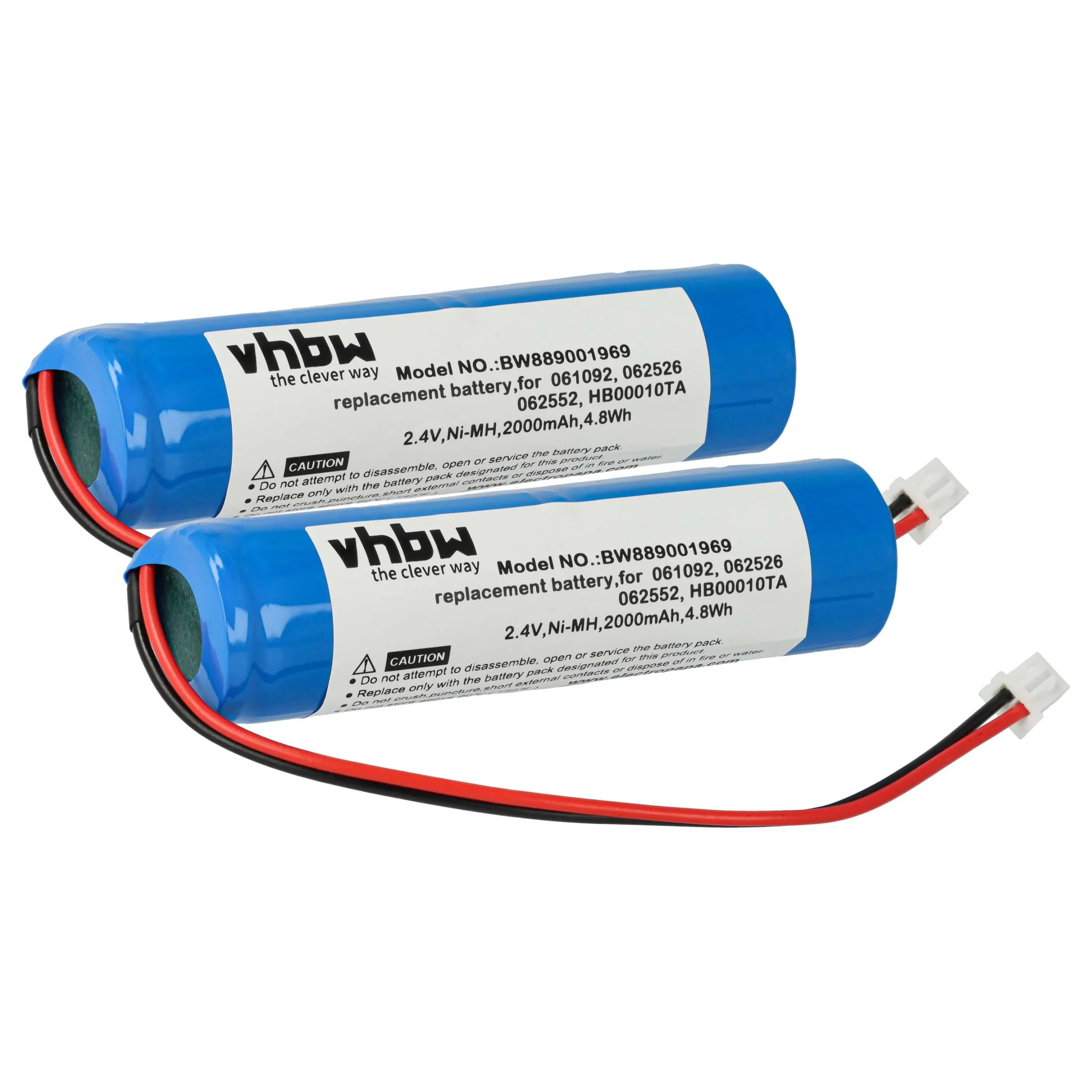 2x Batteries remplace Legrand 062552, 062526, 061092 pour éclairage de secours Legrand - 2000mAh 2,4V NiMH