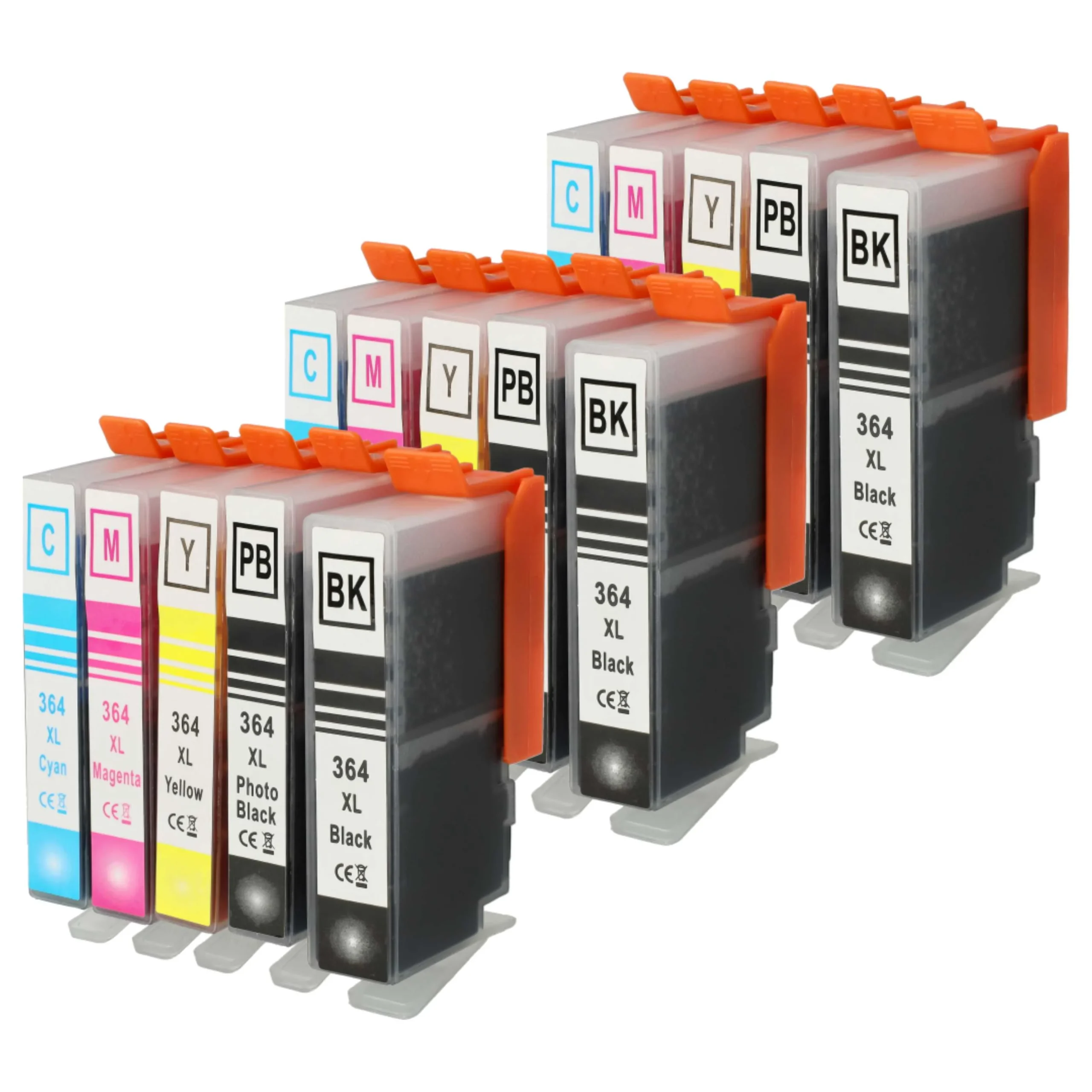 15x Cartouches remplace HP CB321EE Black, 920XL, 920, 364XL pour imprimante - multicouleurs