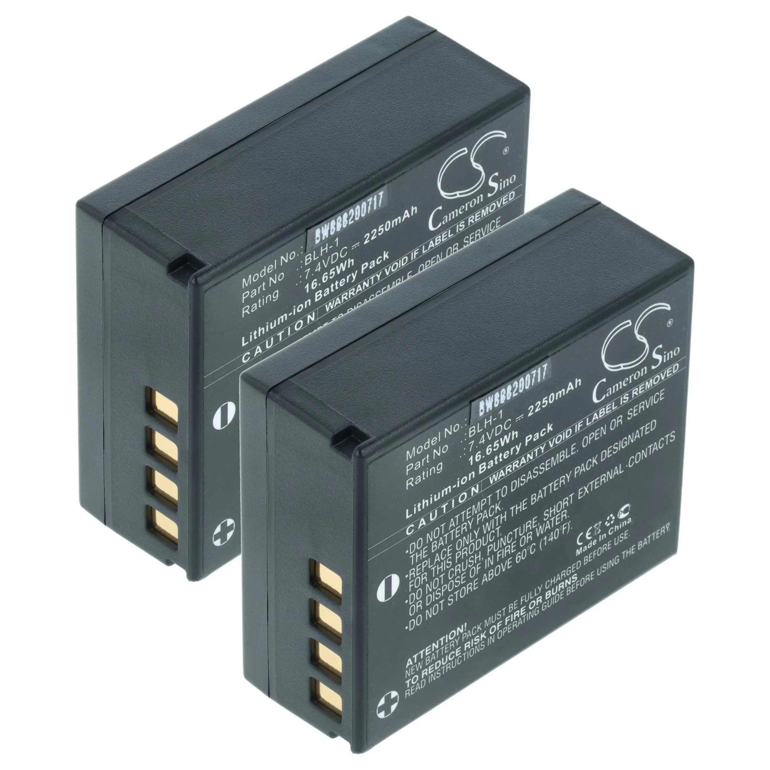 2x Batteries remplace Olympus BLH-1 pour appareil photo Olympus- 2250mAh 7,4V Li-ion