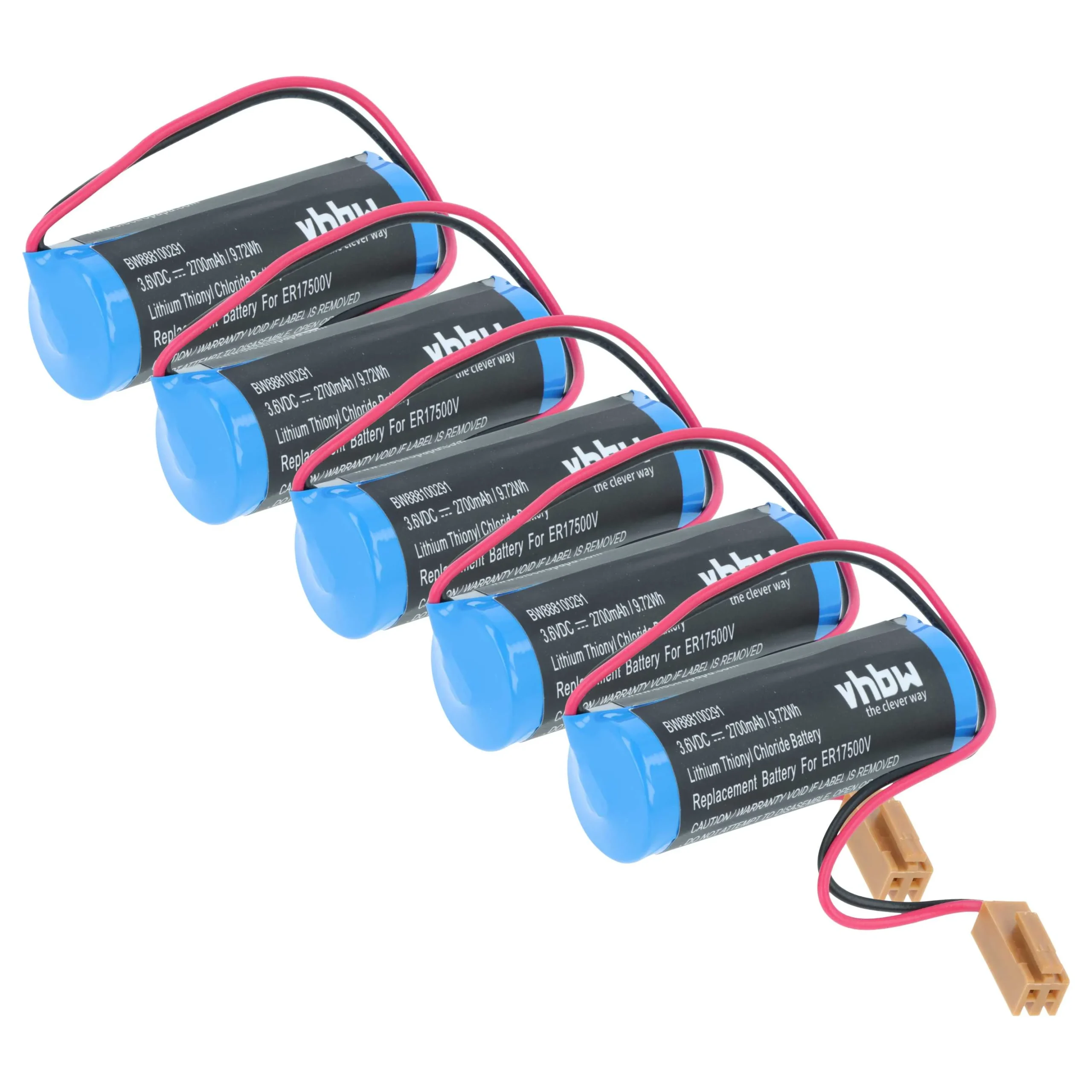 5x Piles remplace Maxell ER17/33 pour PLC Programmable Logic Controller Omron - 2700mAh 3,6V Li-MnO2