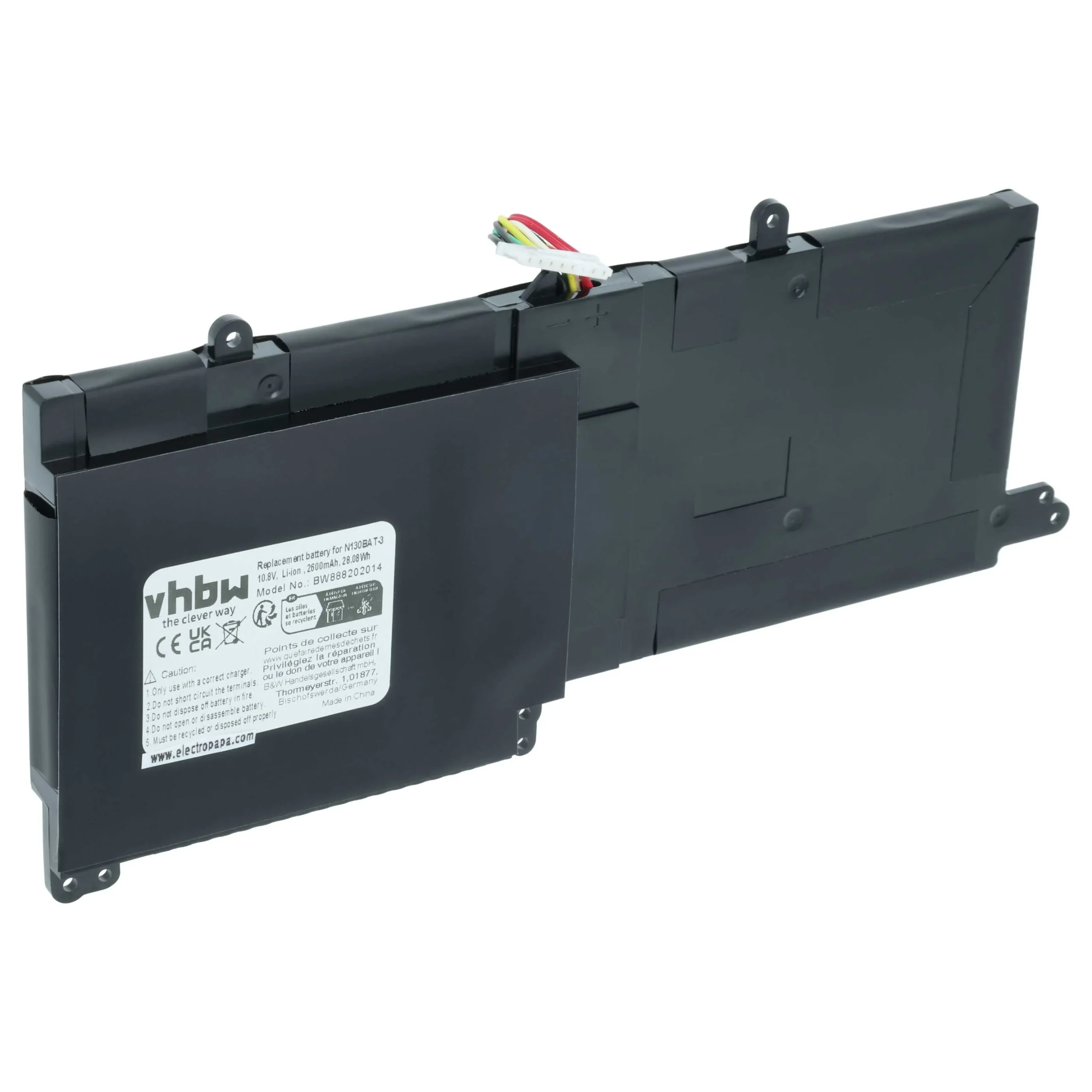 Batterie remplace Clevo 6-87-N130S-3U9, 3ICP5/62/72 pour ordinateur portable Tuxedo- 2600mAh 10,8V Li-ion