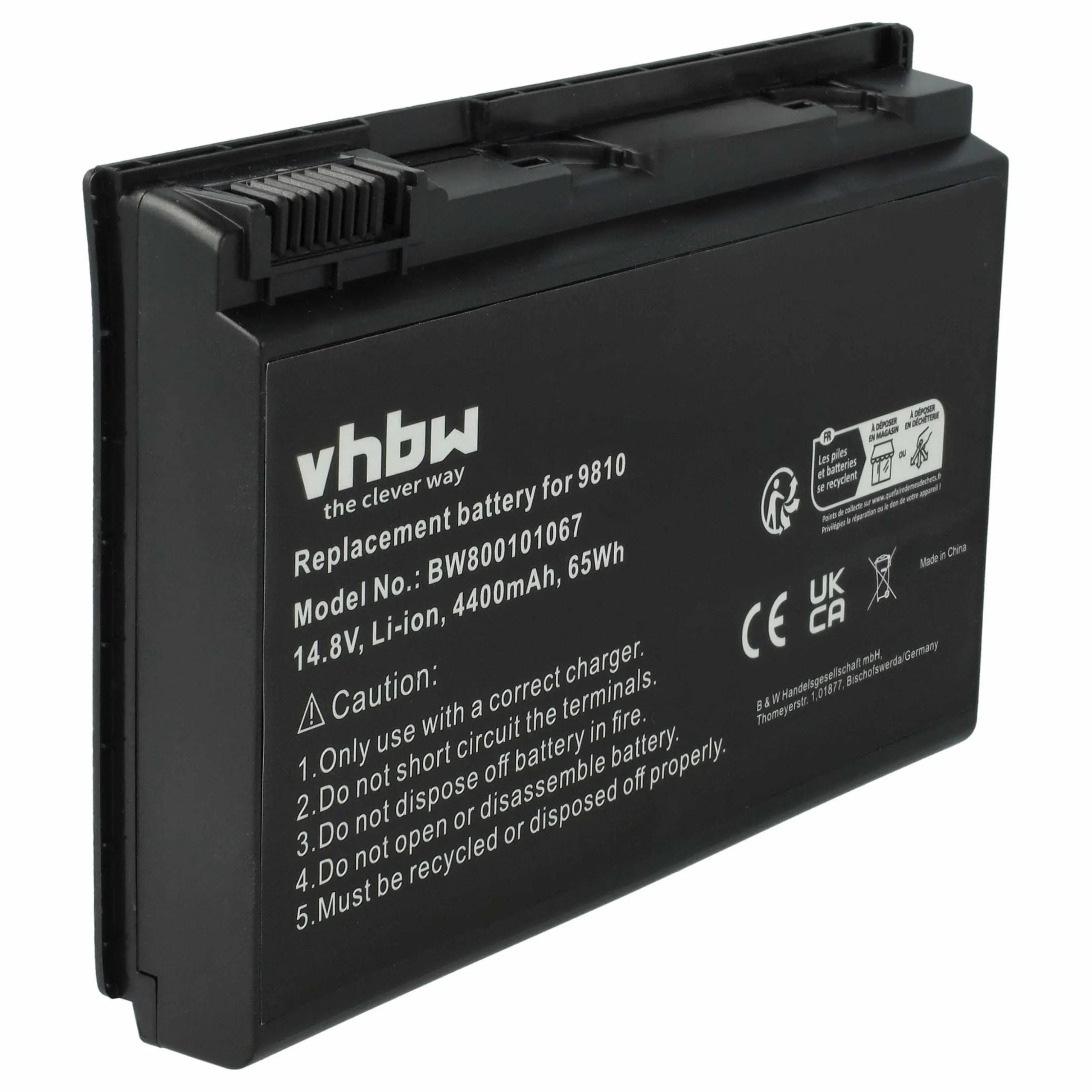 Batterie remplace Acer 4UR18650F 2 WST3, 934C2220F pour ordinateur portable Acer- 4400mAh 14,8V Li-ion, noir