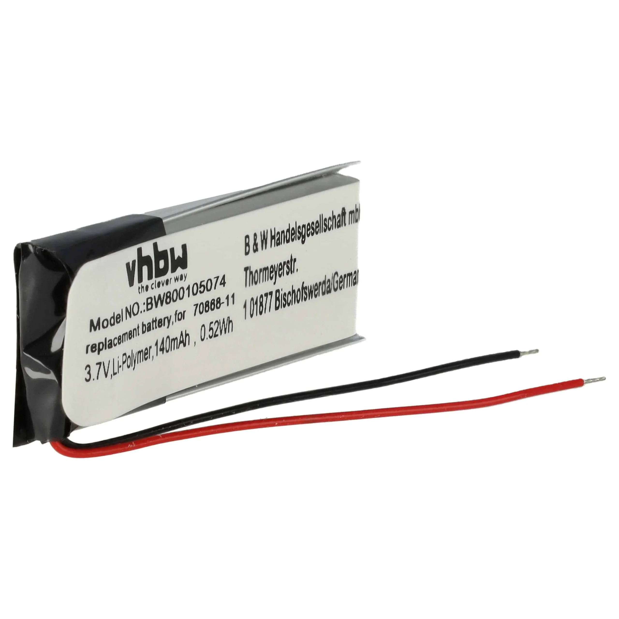 Batterie remplace Jabra AHB371030PA, 73366-01, 70868-1 casque audio Sony-Ericsson - 140mAh 3,7V Li-polymère