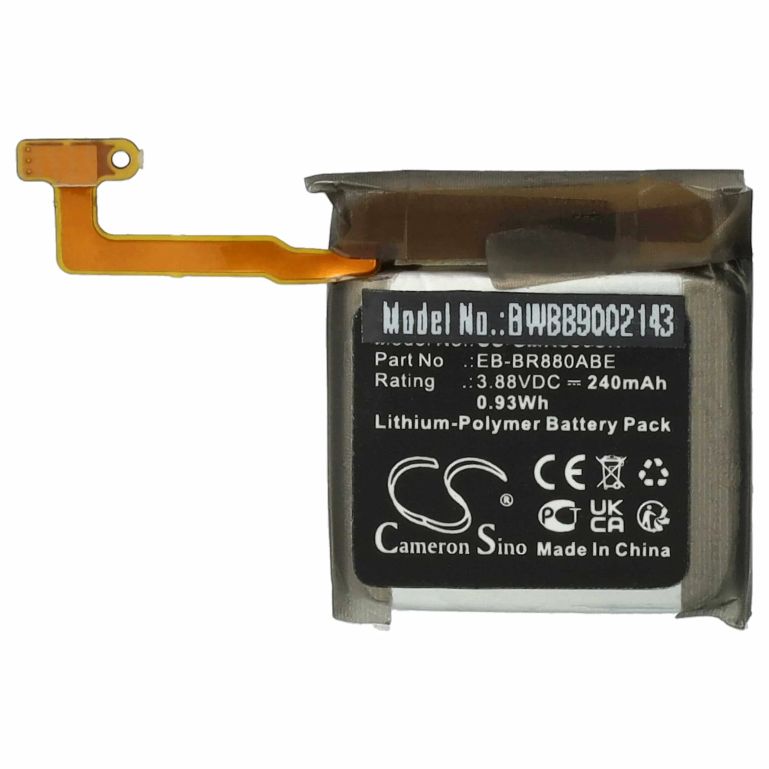 Batterie remplace Samsung EB-BR880ABE, EB-BR880ABY, EB-BR860ABY montre connectée - 240mAh 3,88V Li-polymère