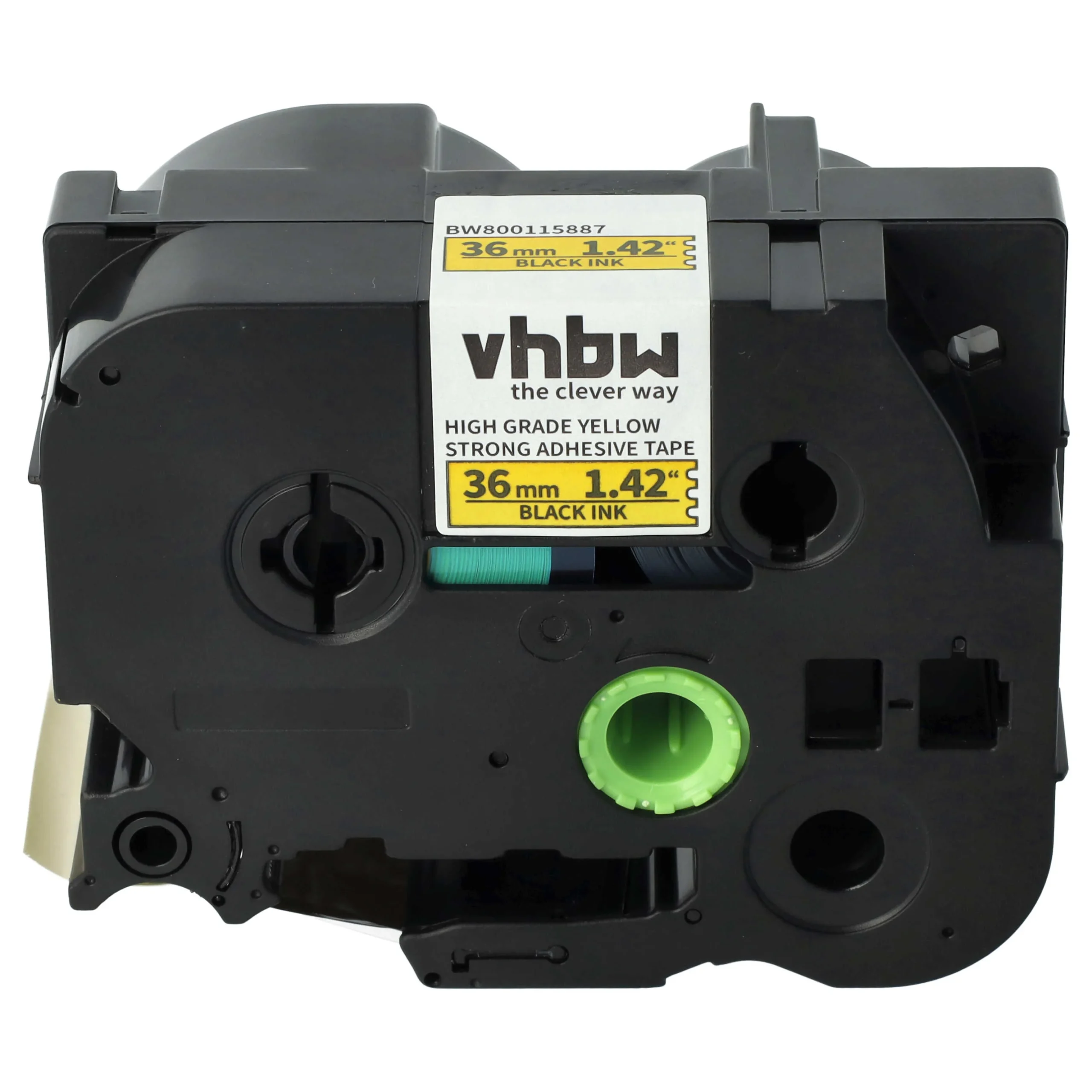 Cassette à ruban remplace Brother HGE-S661 - 36mm lettrage Noir ruban Jaune, plastique, extra fort