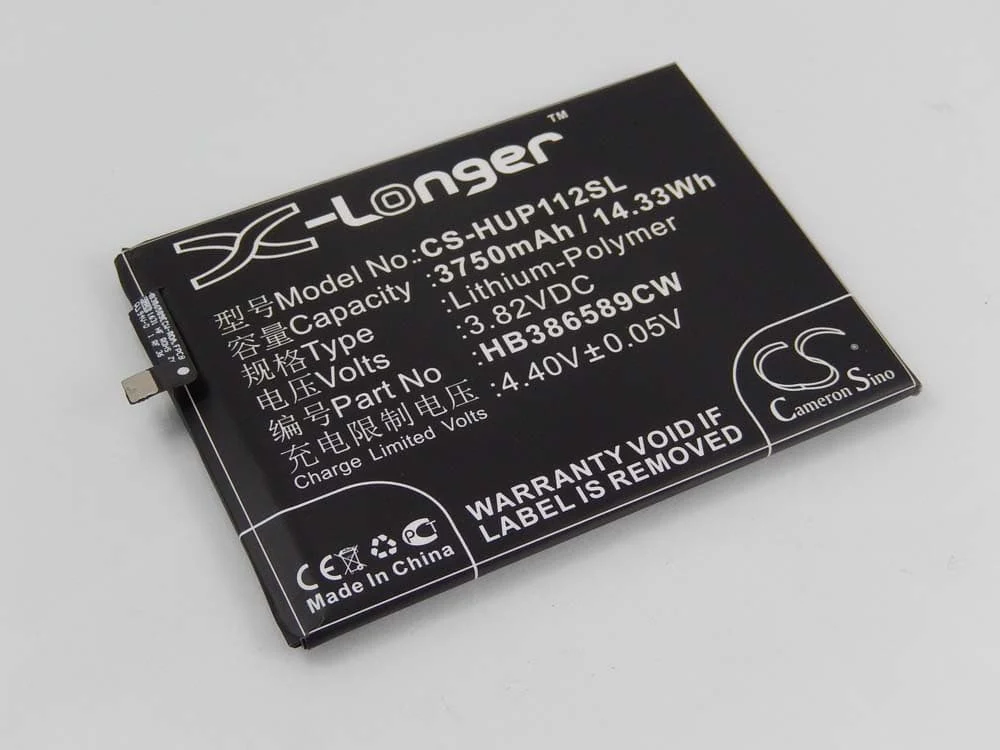 Batterie remplace Huawei HB386589CW, HB386589EBC téléphone portable Huawei - 3750mAh 3,82V Li-polymère