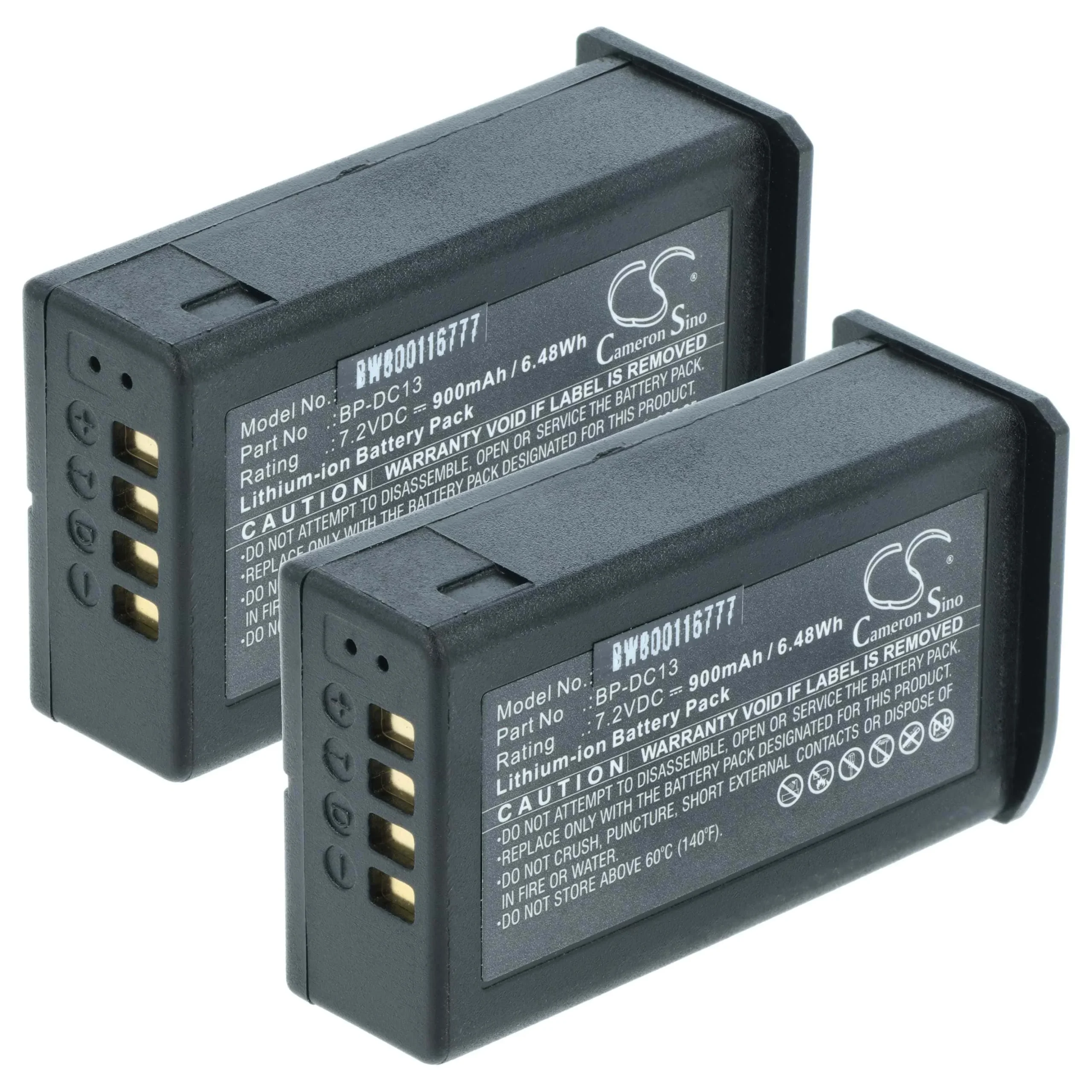 2x Batteries remplace Leica BP-DC13 pour appareil photo Leica- 900mAh 7,2V Li-ion