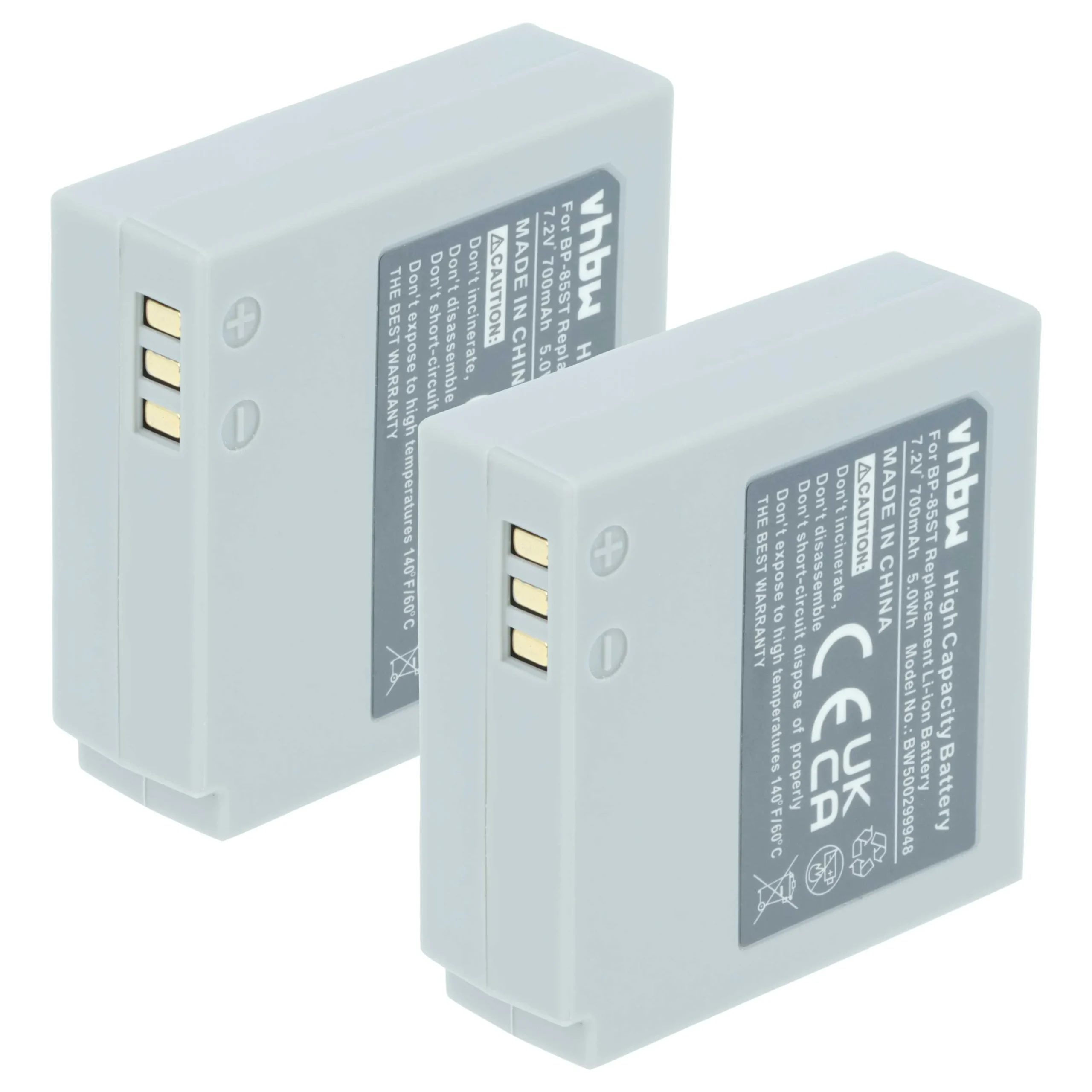 2x Batteries remplace Samsung BP-85ST pour caméscope Samsung- 700mAh 7,2V Li-ion