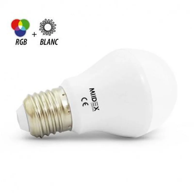 Ampoule LED E27 bulb 6W RGB+Blanc - Promos