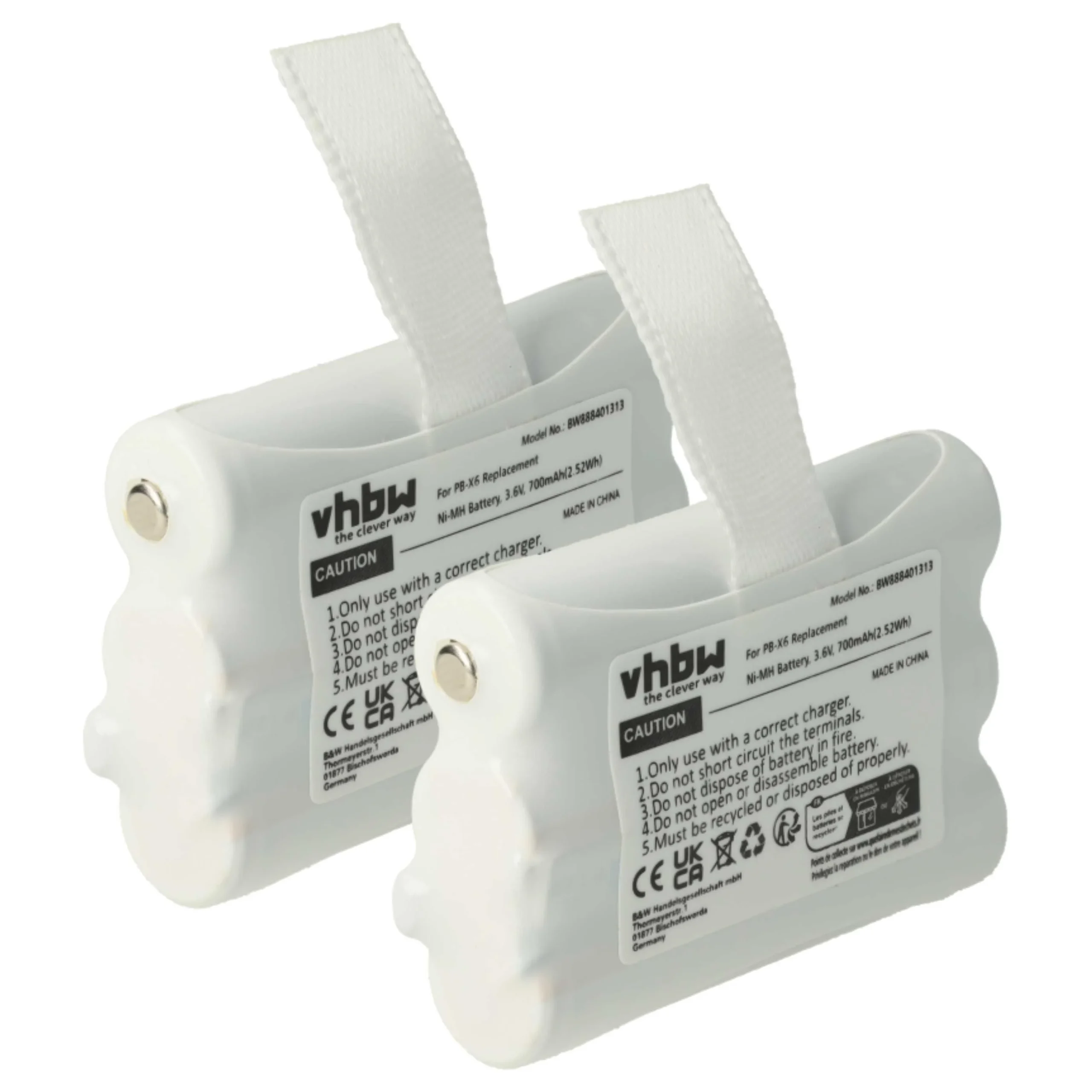 2x Batteries remplace Midland PB-X6 pour radio talkie-walkie Midland- 700mAh 3,6V NiMH