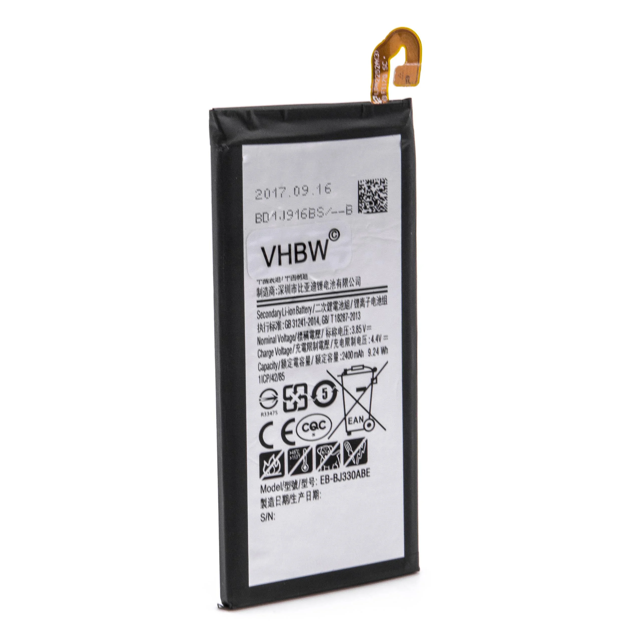 Batterie remplace Samsung EB-BJ330ABE téléphone portable Samsung - 2400mAh 3,85V Li-polymère