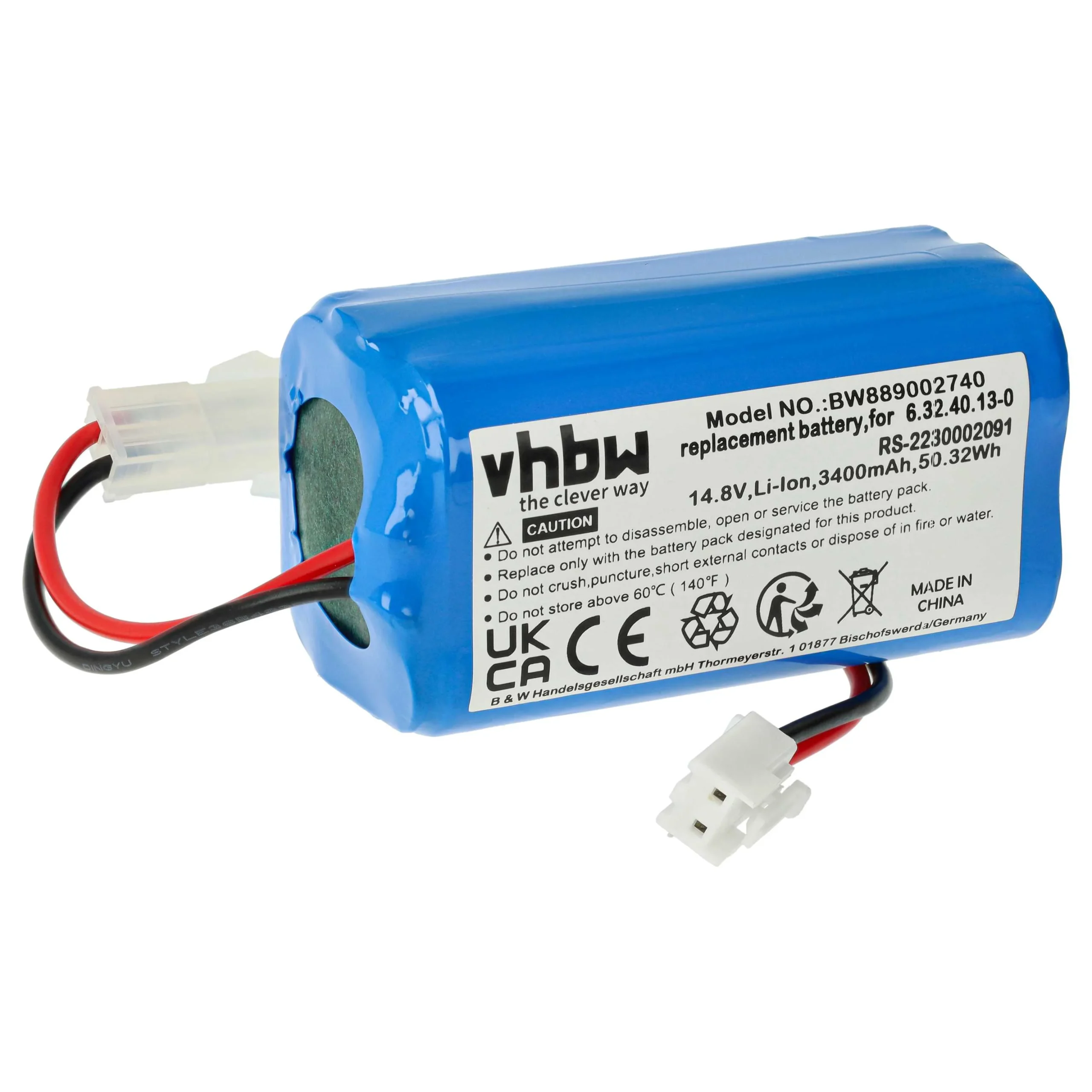 Batterie remplace Rowenta RS-2230002091 pour robot aspirateur Tefal - 3400mAh 14,8V Li-ion