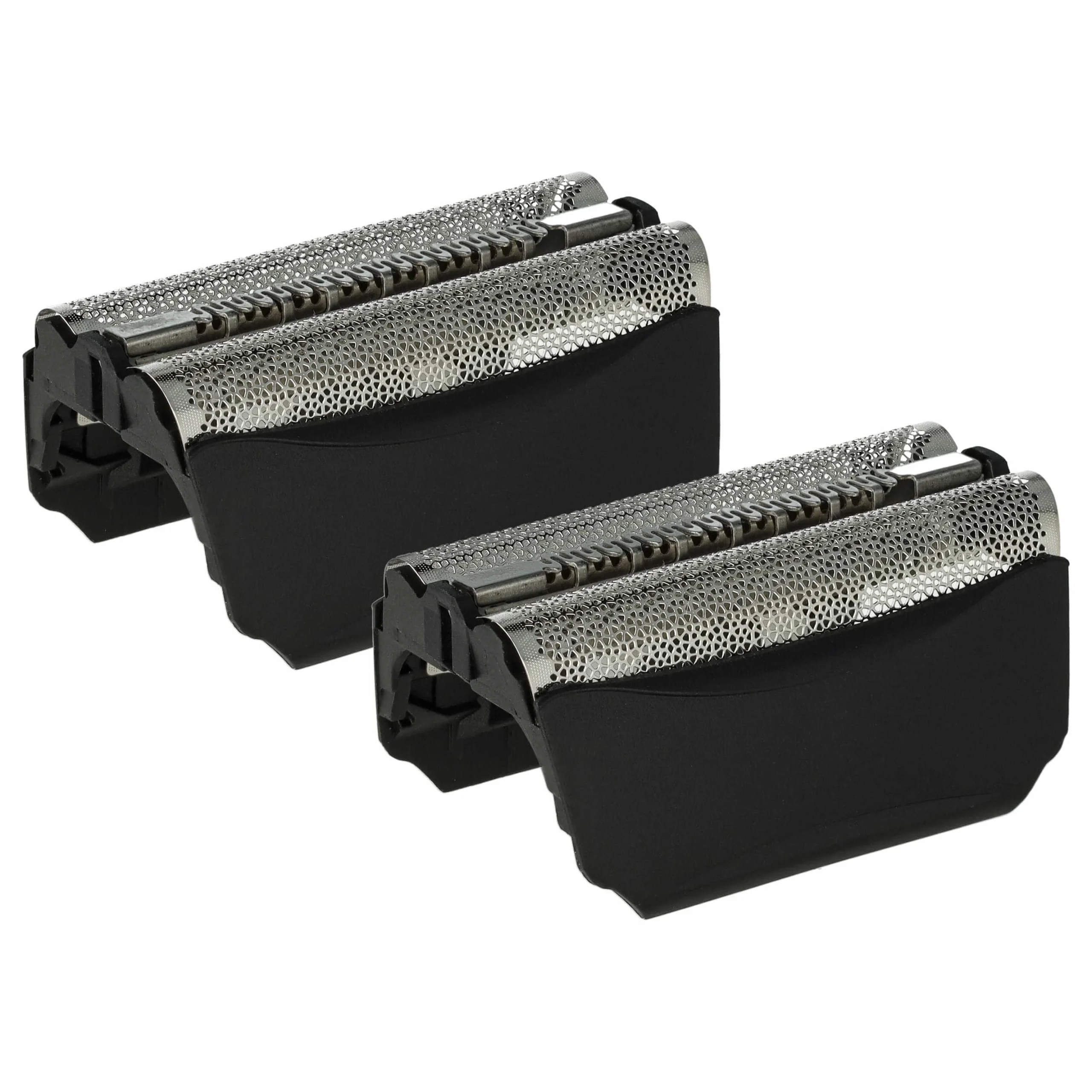 2x Grilles doubles remplace Braun 51S, 51B pour rasoir Braun - avec cadre de tête, noir