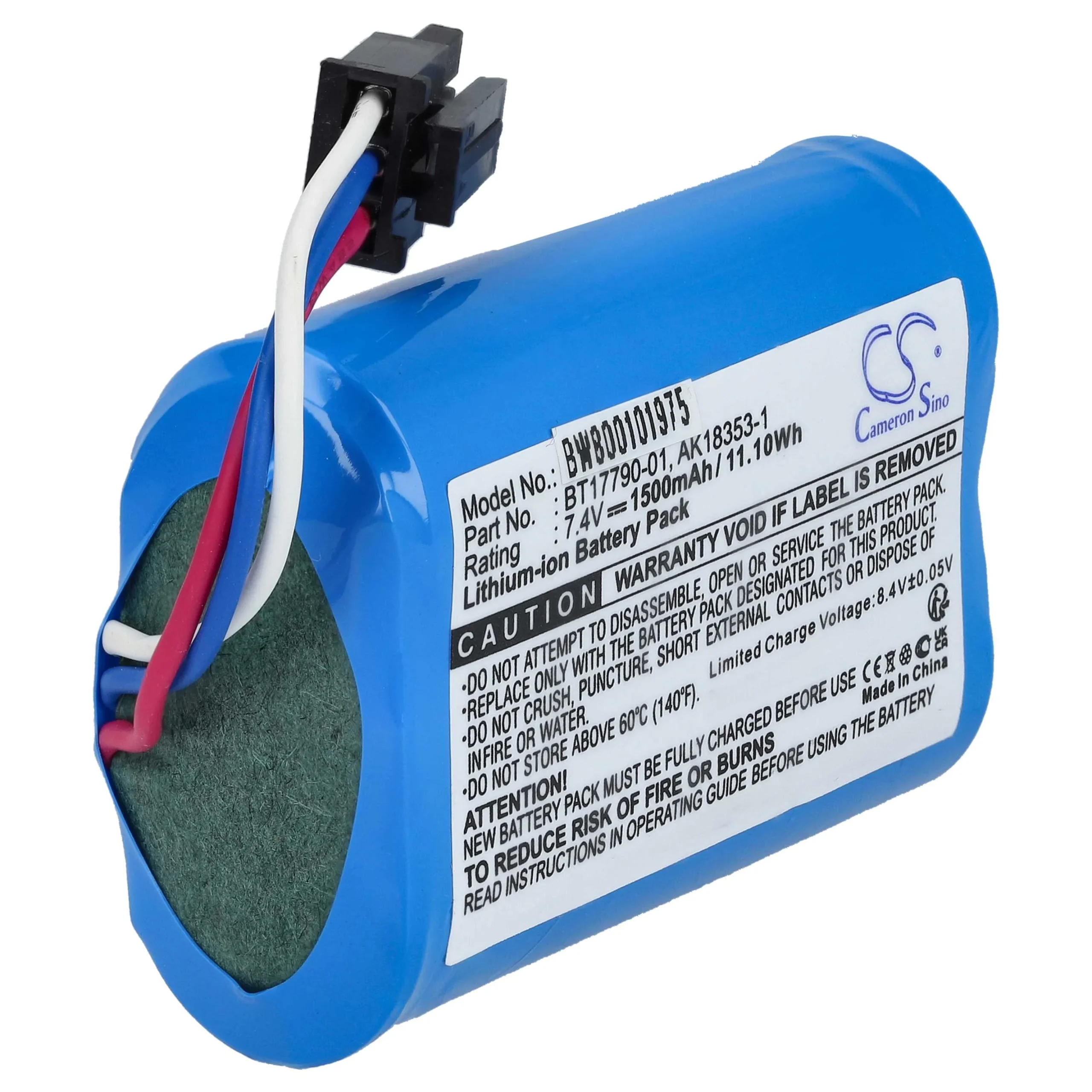 Batterie remplace Zebra BT17790-1, BT17790-2, AK18353-1 pour imprimante Zebra - 1500mAh 7,4V Li-ion