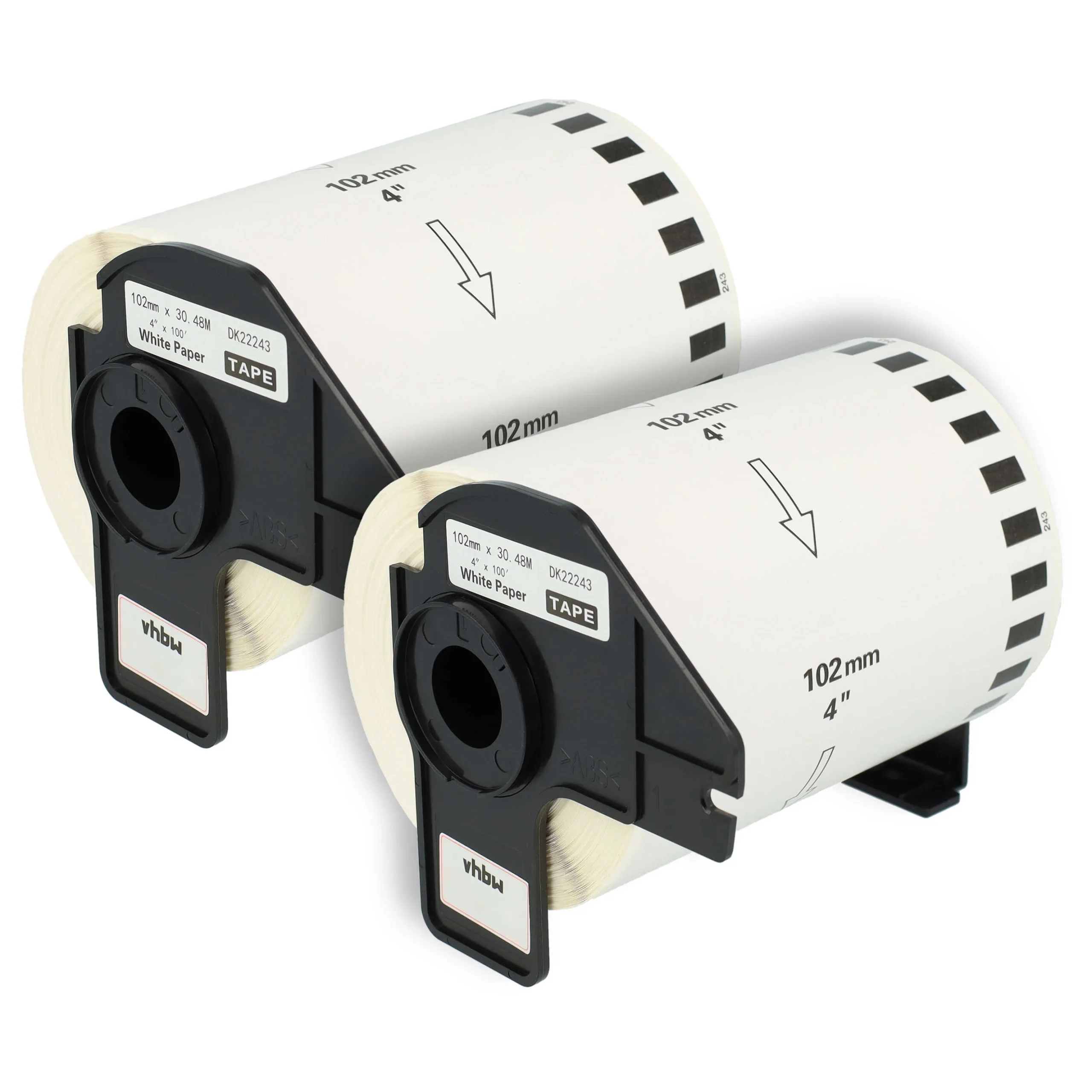 2x Étiquette remplacent Brother DK-22243 pour imprimante étiqueteuse - 102mm x 30,48m + support