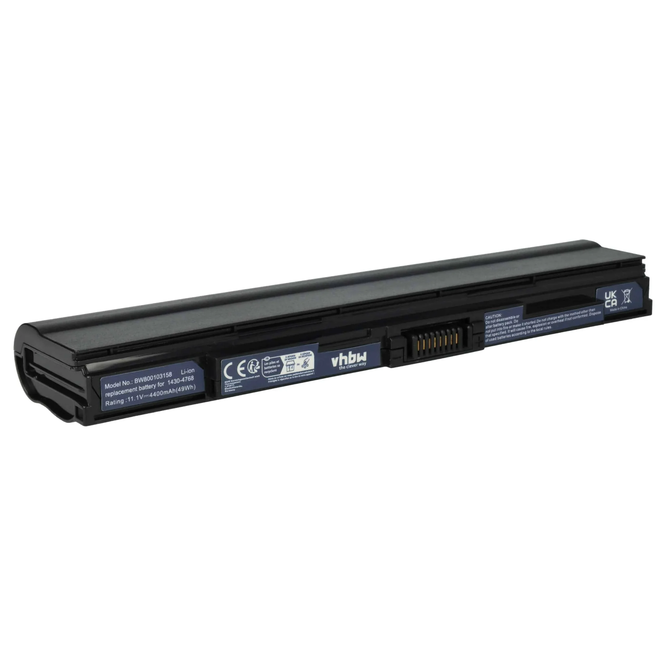 Batterie remplace Acer 1430-4768, 1430-4857 pour ordinateur portable Acer- 4400mAh 11,1V Li-ion, noir