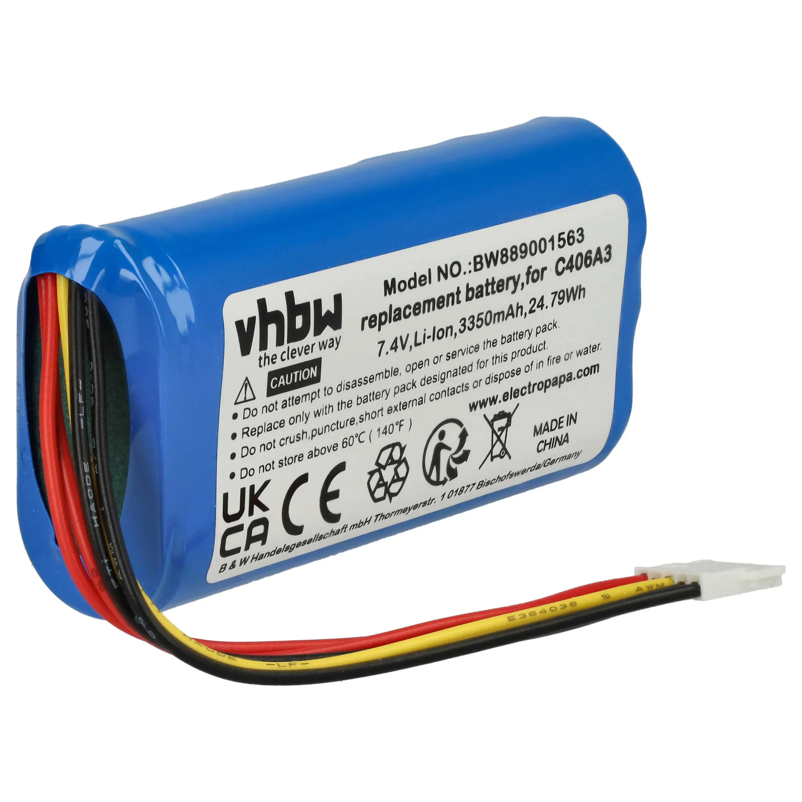 Batterie remplace Marshall C406A3 enceinte Marshall - 3350mAh 7,4V Li-ion