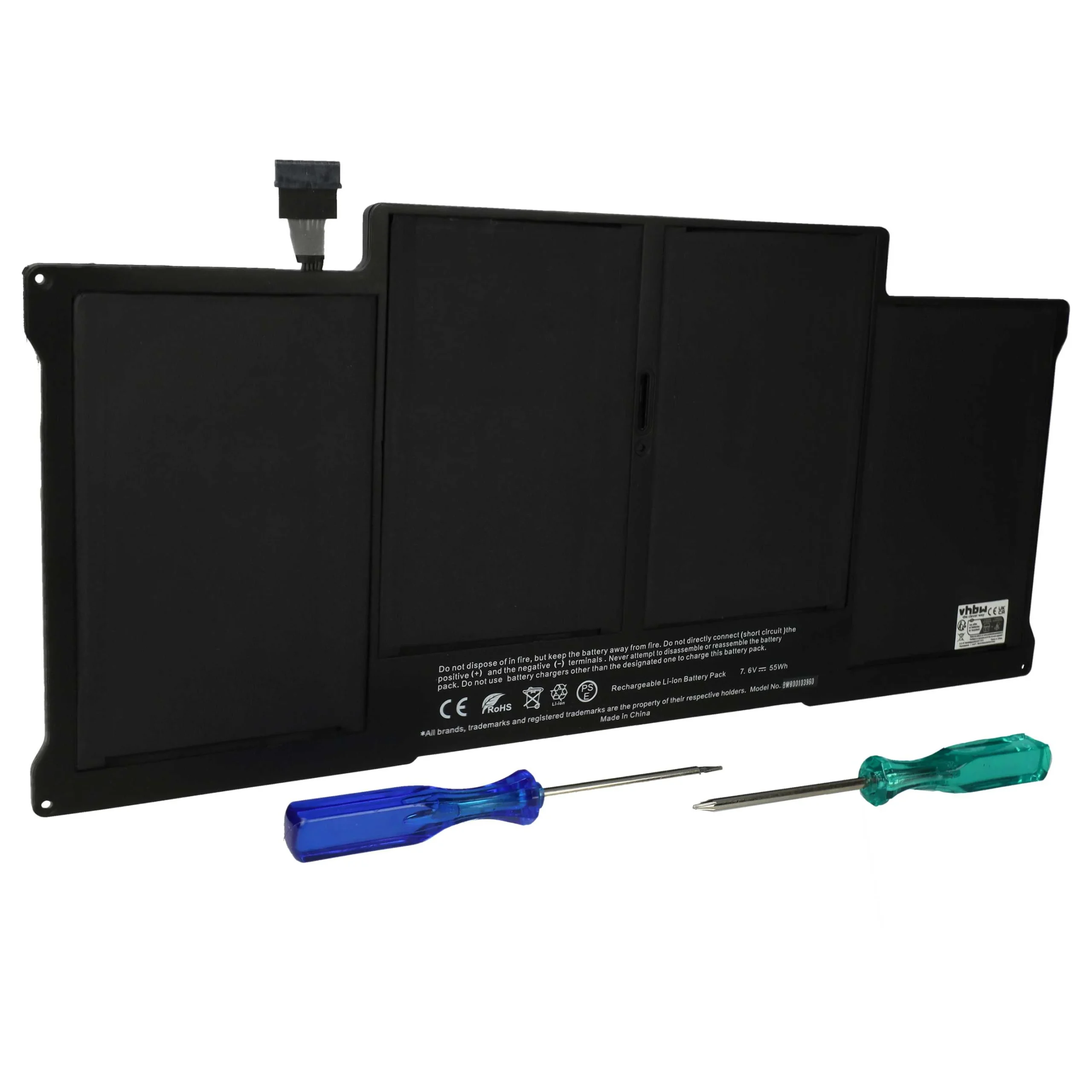 Batterie remplace Apple 020-6955-01, 020-6955-B pour ordinateur portable Apple- 6700mAh 7,3V Li-polymère, noir