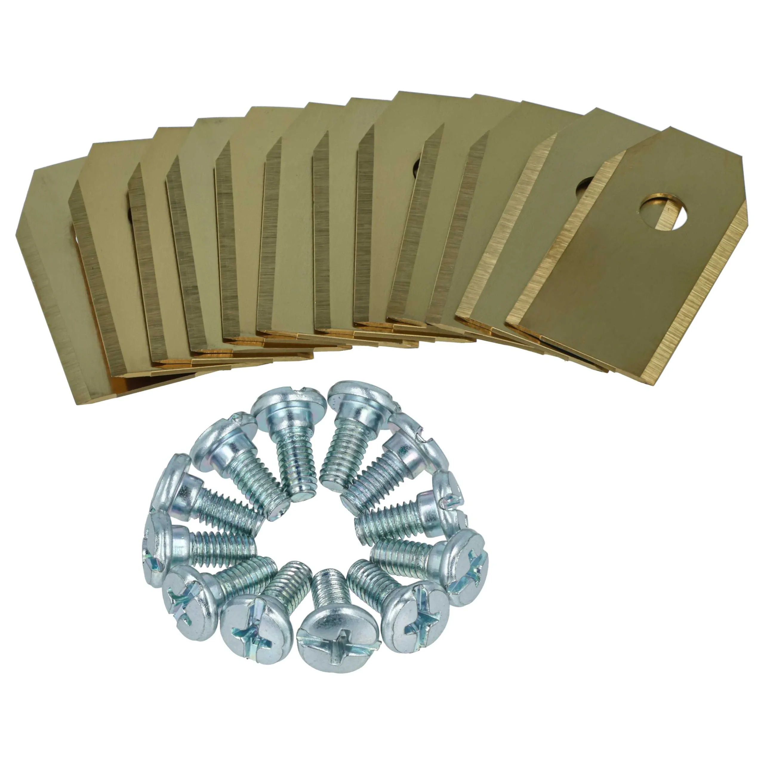 12x Lames remplace 505127801, 408720, 505127802 pour tondeuse – Couteaux apatite de titane, Silber Gold - Accessoires pour outils